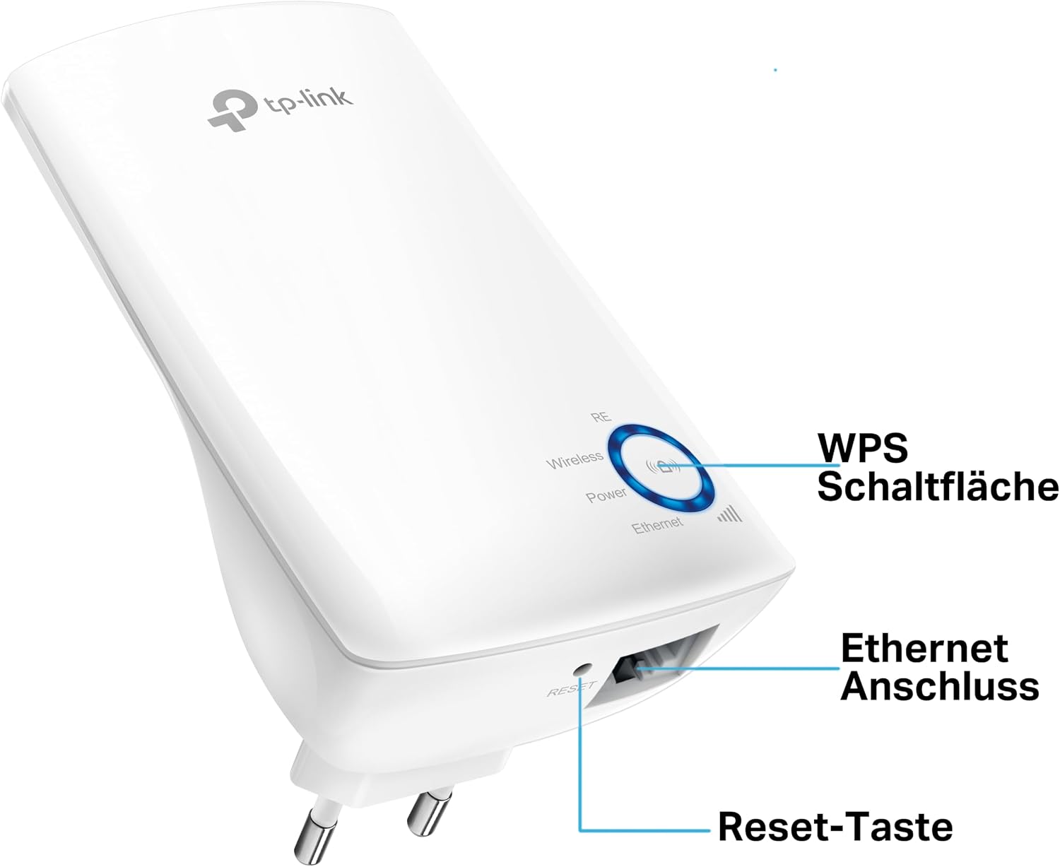 Detalle 2 de TP-Link TL-WA850RE WLAN-Verstärker – 300 Mbit/s, 2,4 GHz, App-Steuerung, LAN-Port, AP-Modus