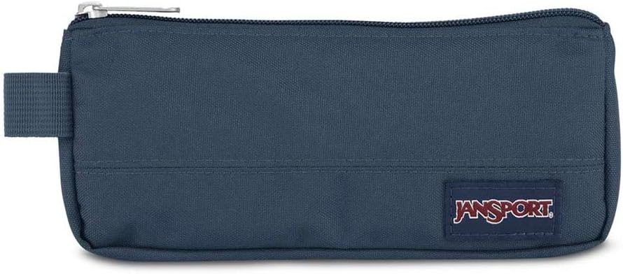 Detalle de JANSPORT Großer Accessory Pouch Navy – robuste Stiftetasche aus recycelten Materialien
