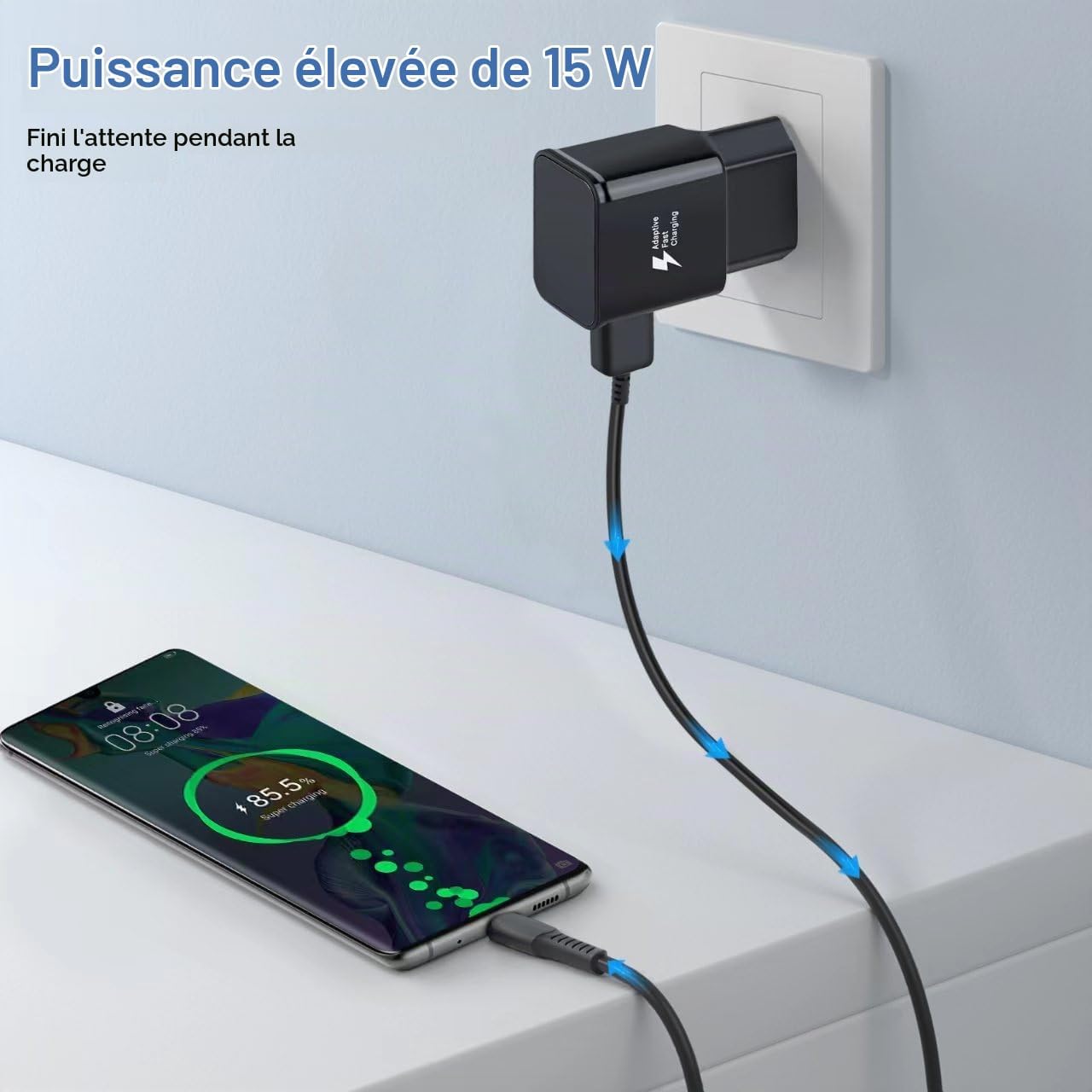 Thumbnail 2 de Mijun USB-C-opladerset met 2 laders van 15 W en kabels van 1,5 m