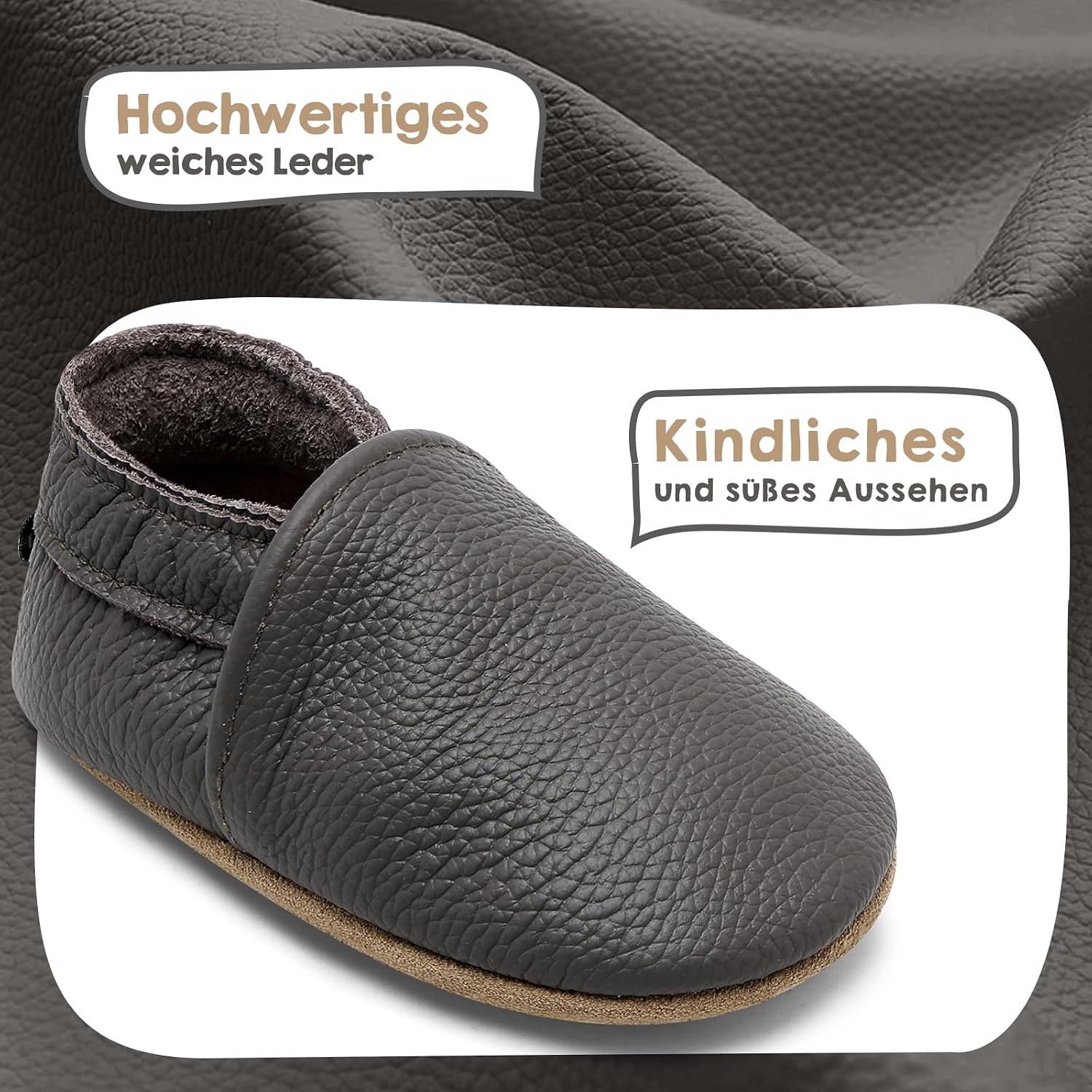 Detalle de IceUnicorn Krabbelschuhe Leder Babyschuhe für Lauflern