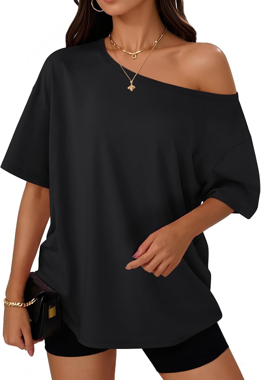 Detalle de Trendy Queen Off-the-Shoulder Top, Polyester Blend