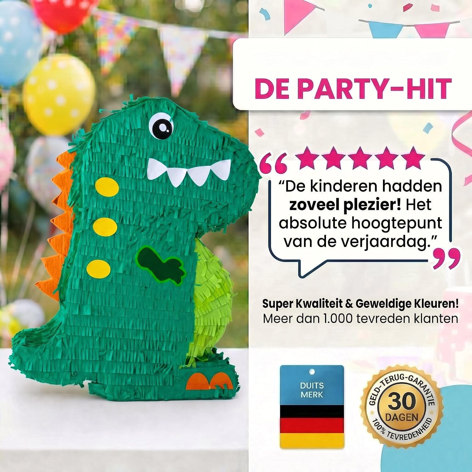 Detalle de GOODS+GADGETS dinosauruspiñata om zelf te vullen van karton