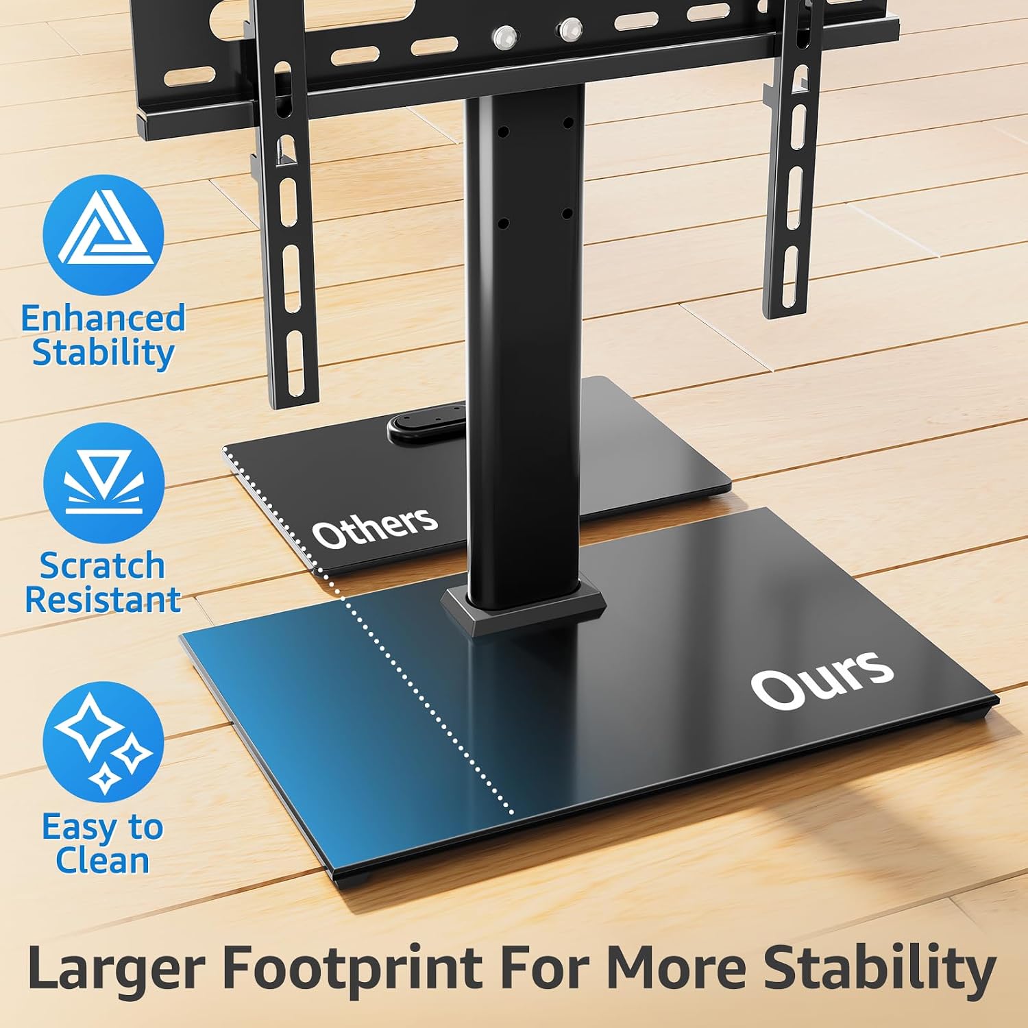 Thumbnail 3 de MOUNTUP Universal TV Stand for 24–60 Inch TVs – Height Adjustable Pedestal, Up to 40kg, VESA 400x400mm
