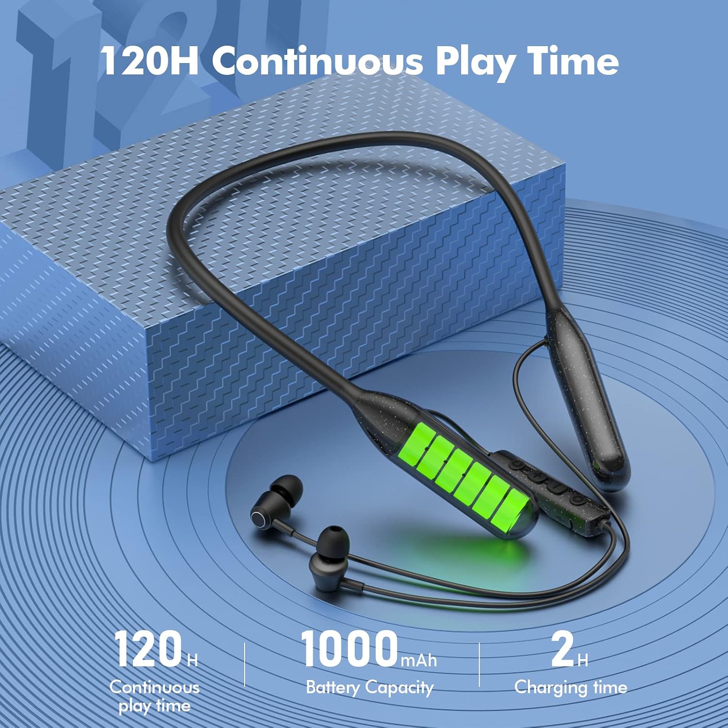 Thumbnail 1 de SOPPY A20 Neckband Earphones: Bluetooth 5.3, 30h Playtime, IPX5 Sport Design