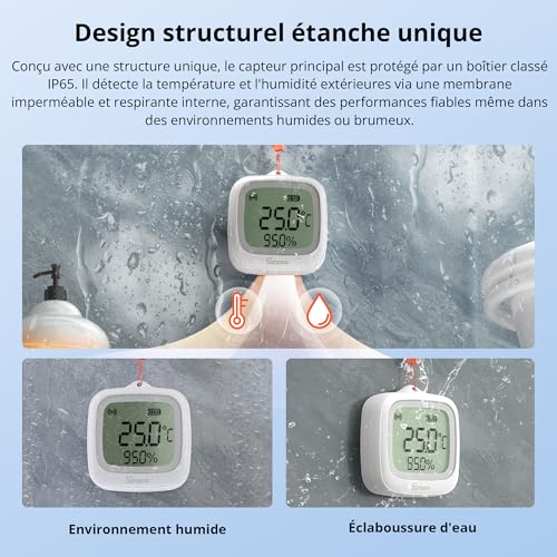Detalle 2 de SONOFF SNZB-02WD: Capteur Intelligent de Température et d'Humidité IP65 Zigbee avec LCD et installation flexible