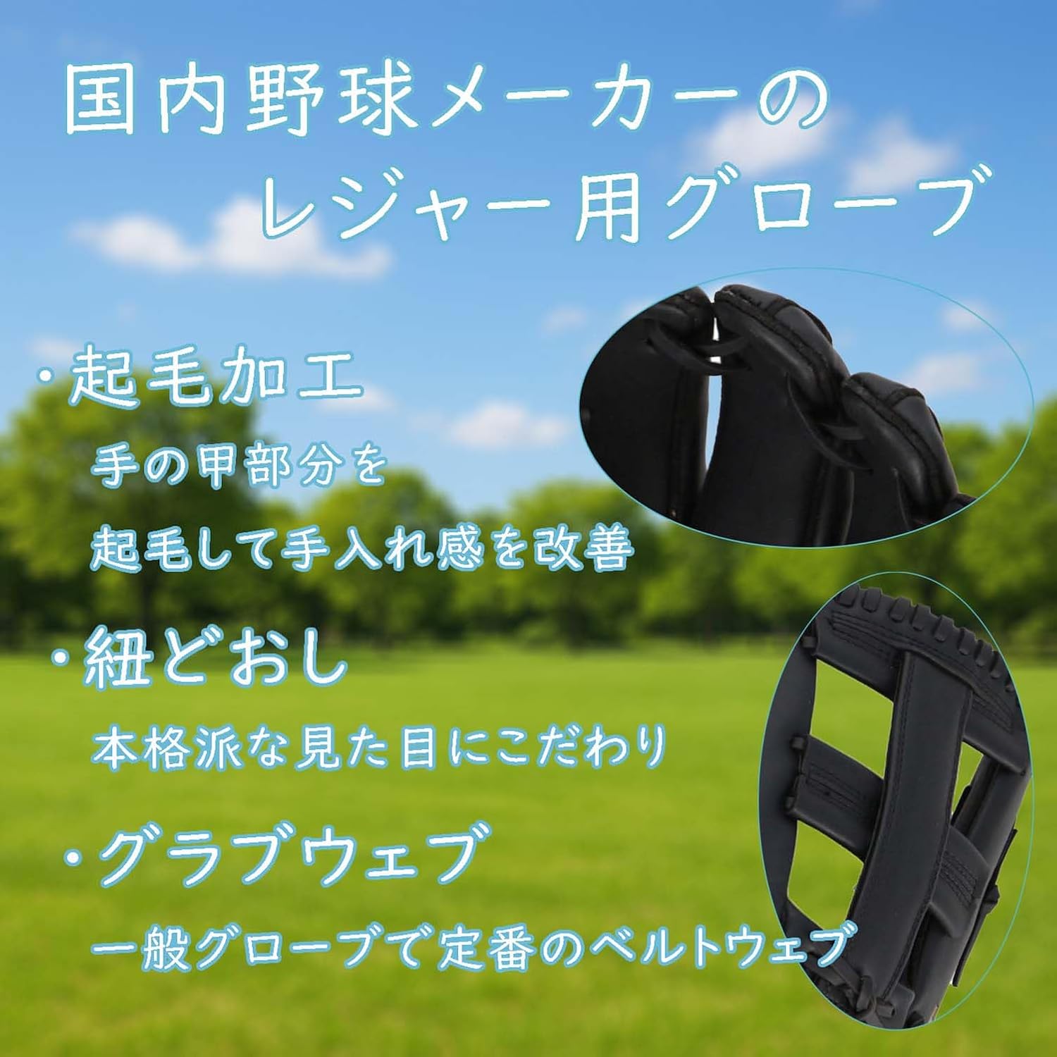 Detalle de ゼット(ZETT) BDG3516VA キャッチボール用グローブ 12インチ・衝撃吸収パッド付き