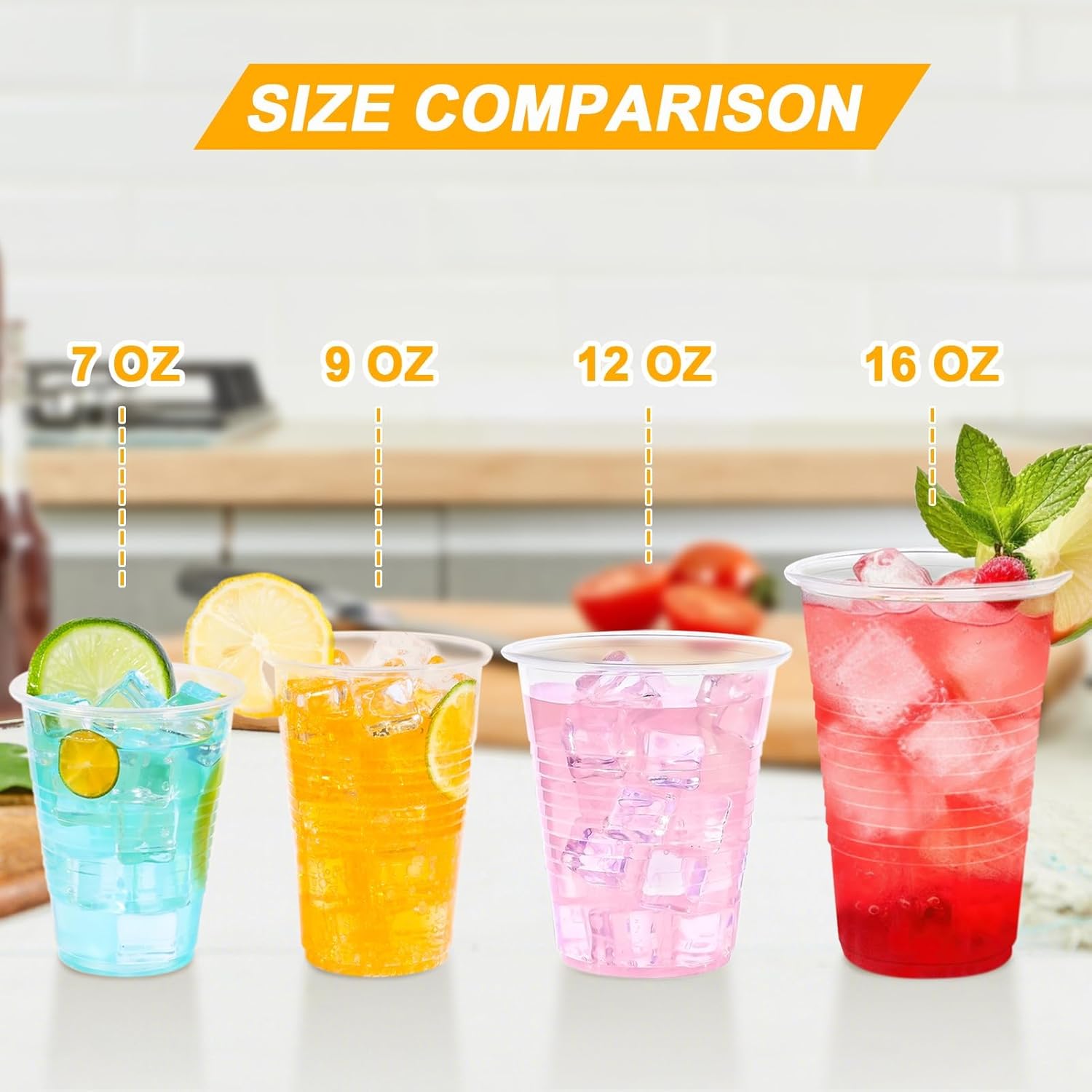 Detalle 2 de BY Snow 9 oz Clear Plastic Cups — 2000 Count Bulk, BPA-free PP Disposable for Hot or Cold Beverages