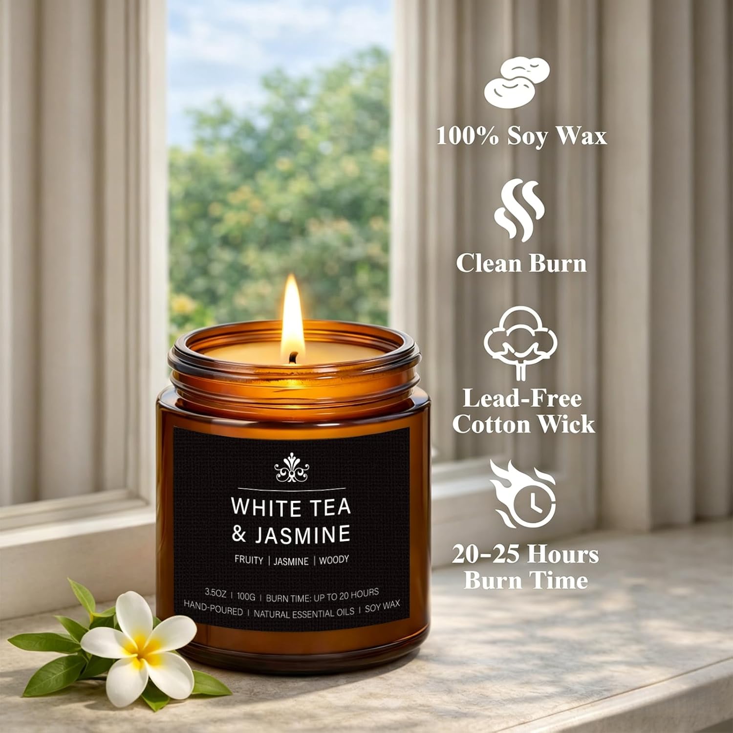 Detalle de 8 Pack Soy Wax Scented Candles Gift Set — Aromatherapy with Lavender Chamomile, Citrus Sage, Caramel Vanilla, Coffee Whiskey