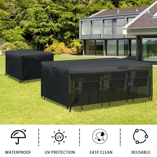 Thumbnail 5 de WUAYAMI Housse Table et Salon de Jardin Extérieur - Protection imperméable 420D Oxford, Noir 200x100x75 cm
