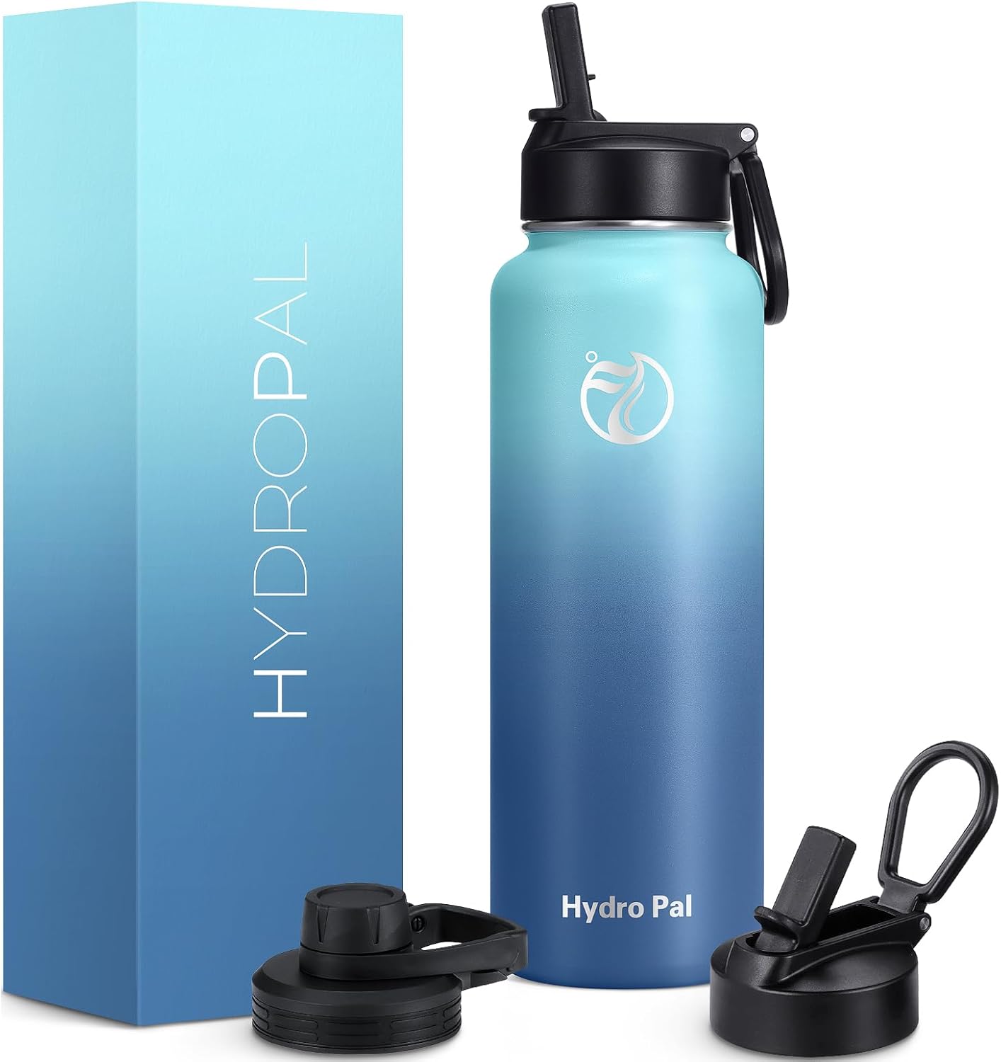 Thumbnail 6 de HydroPal vacuum insulated stainless steel water bottle (1.9L/1.2L/1L/750ml/500ml) with straw & spout lids