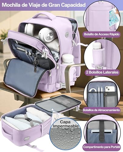 Thumbnail 3 de KLOSTAIN Mochila de Cabina 40x20x25 cm 20 L – Púrpura Claro para Ryanair y viaje ligero