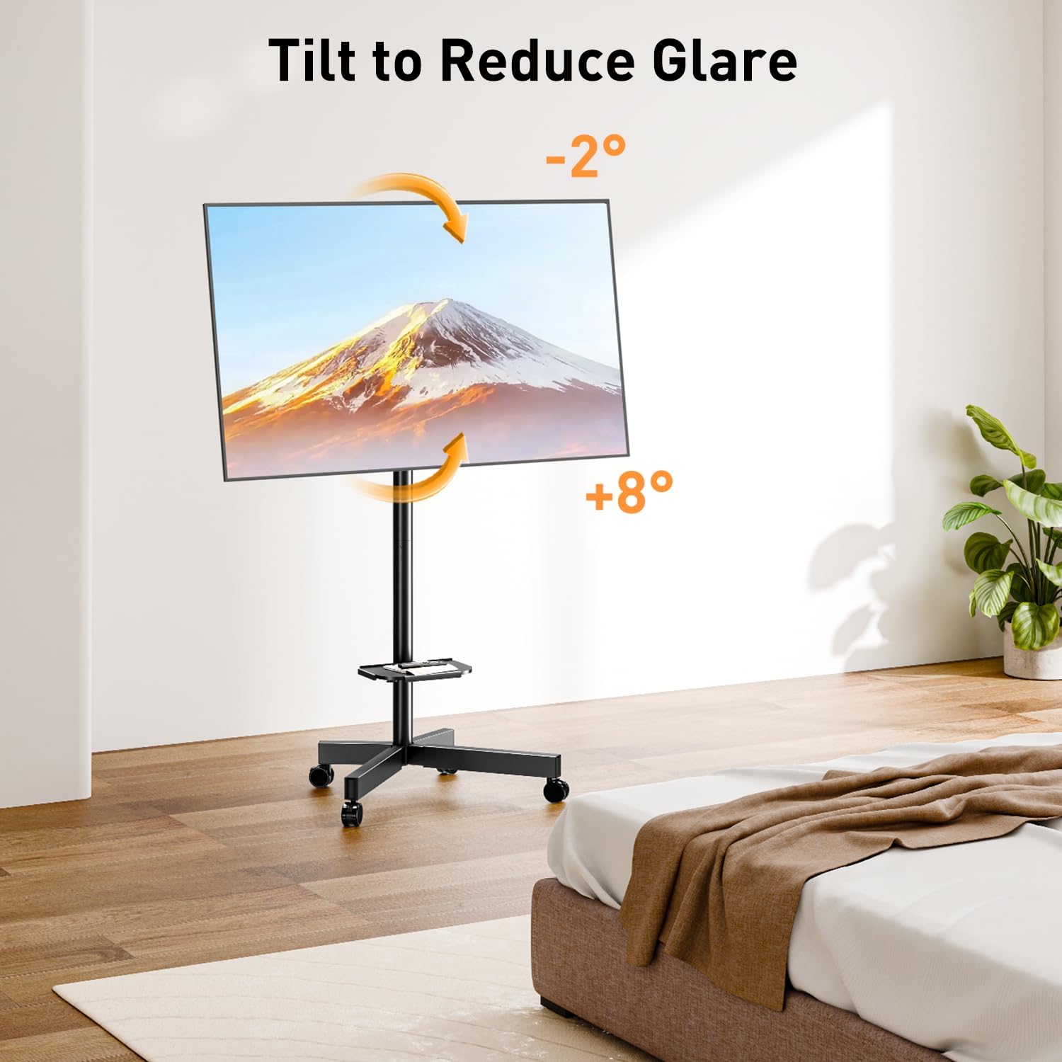 Detalle de ELIVED EV2114B Mobile TV Stand on Wheels for 23–60 Inch Televisions