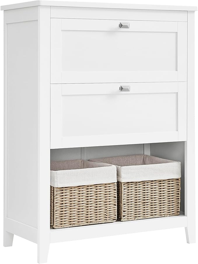 Detalle de VASAGLE BBC545W02 Armario de Baño con Cajones y Cestas