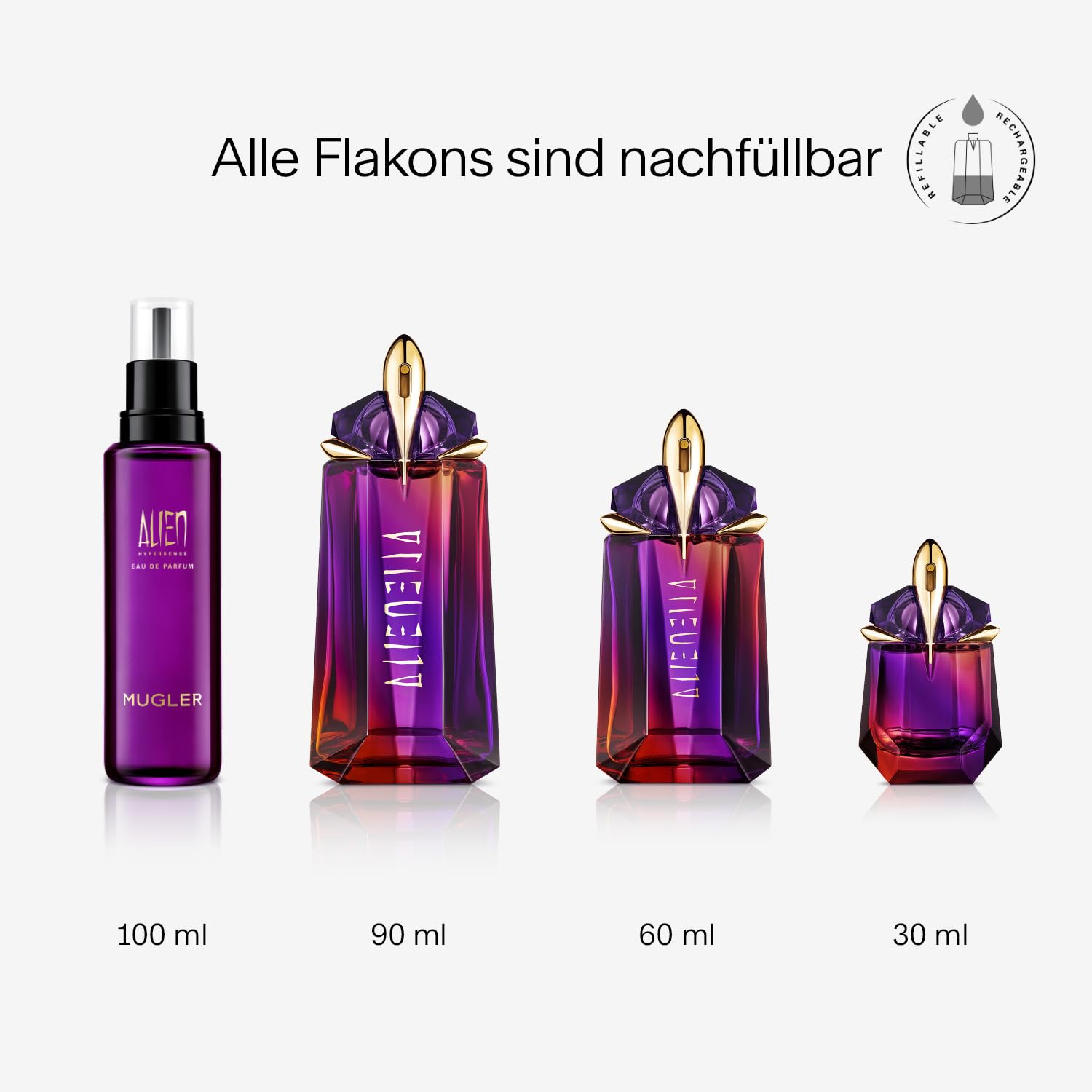 Thumbnail 3 de MUGLER Alien Hypersense Eau de Parfum – Damen, refillbar, fruchtig-holziger Blumenduft