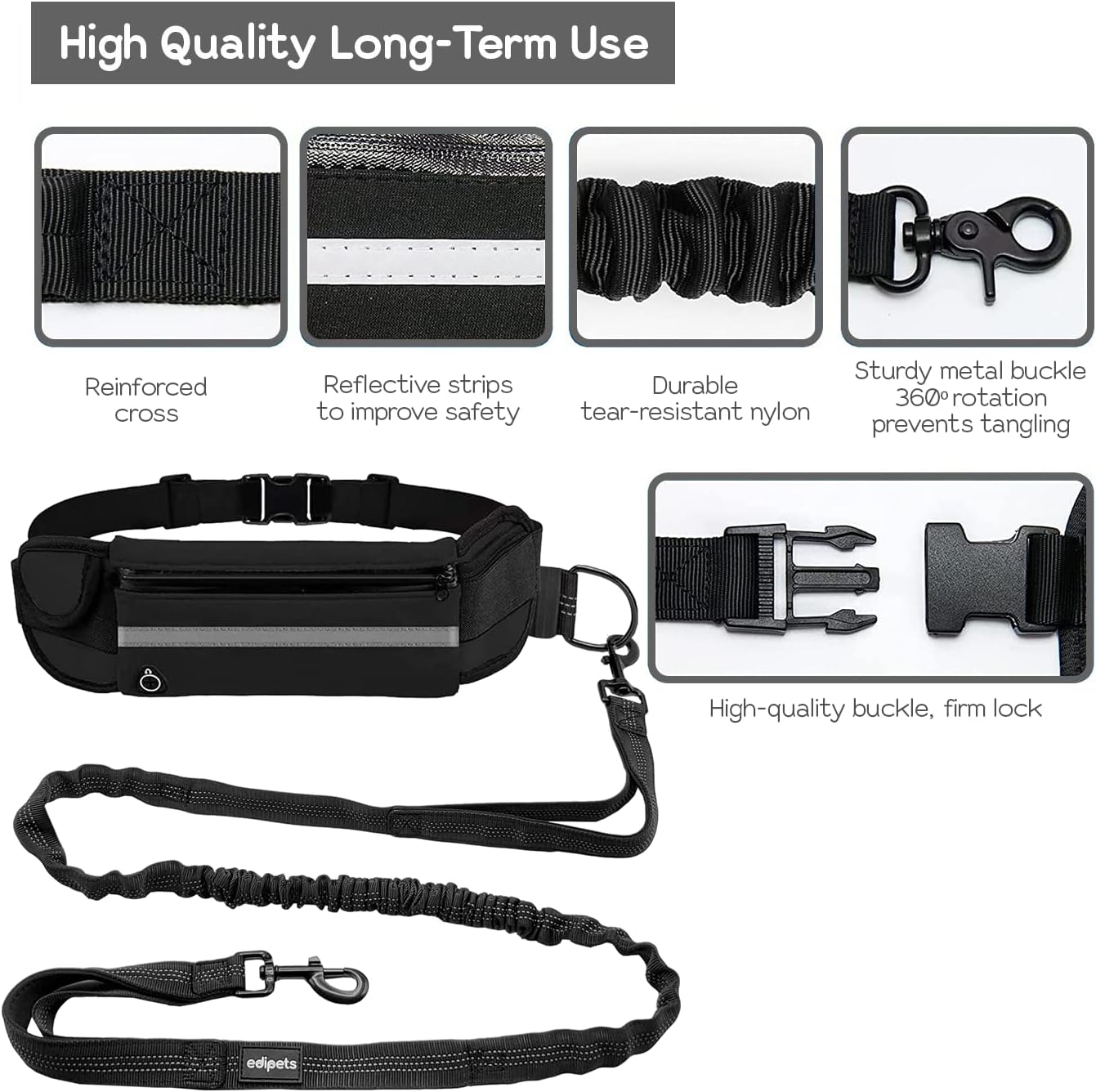 Detalle 2 de Edipets Dog Running Lead 160–220 cm 🐕