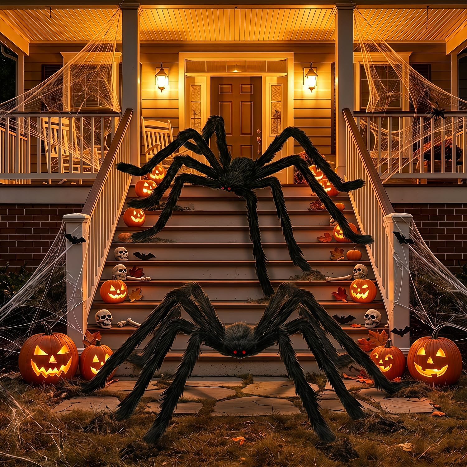Thumbnail 6 de Kendane CA-62 Giant Spider Halloween Decorations, 78-Inch Black Pair with Red Eyes
