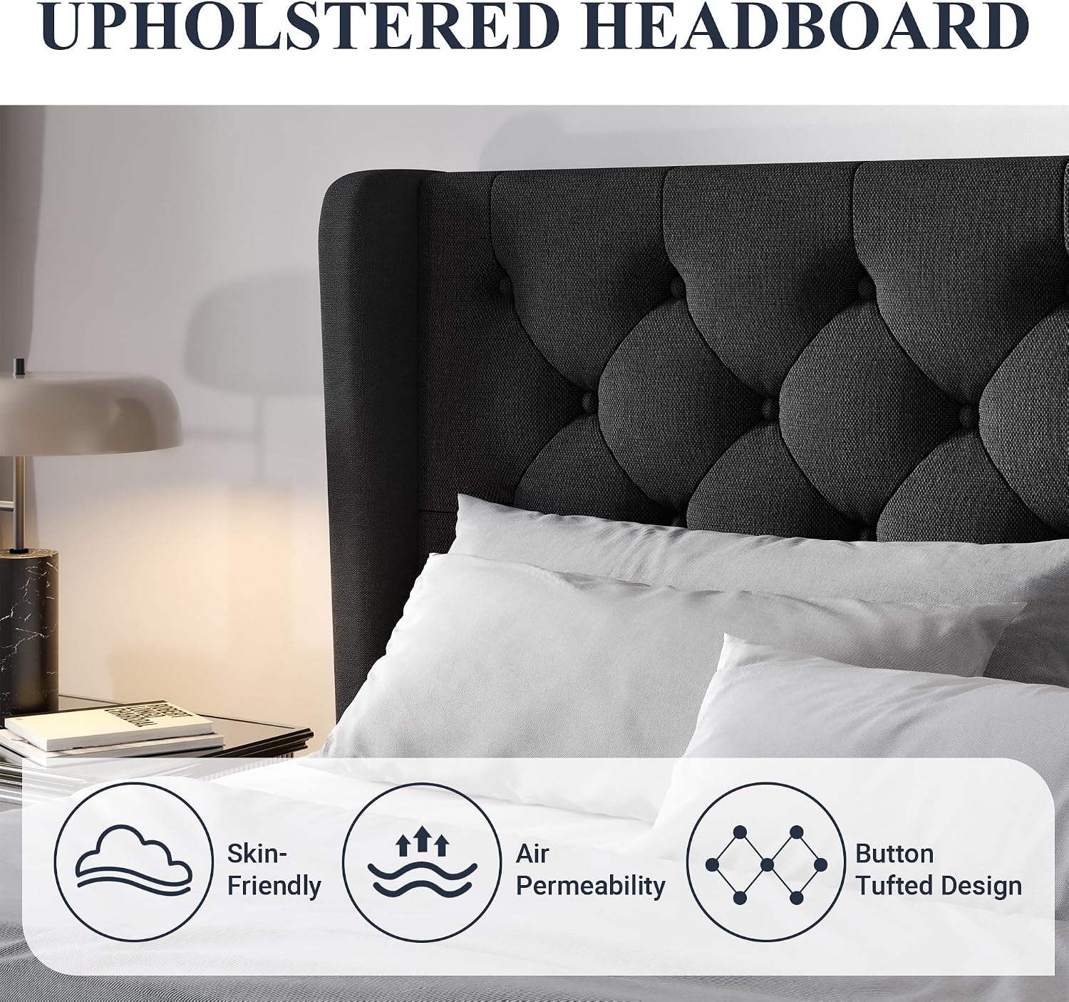 Detalle de Allewie Upholstered Bed Frame, Full Size