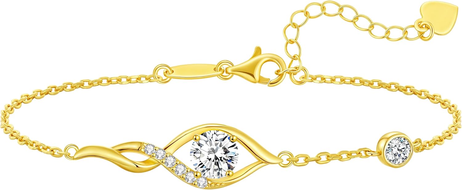 Thumbnail 6 de Louisa Secret Bracciale Donna con Moissanite Cuore Infinito – Oro 18K e confezione regalo