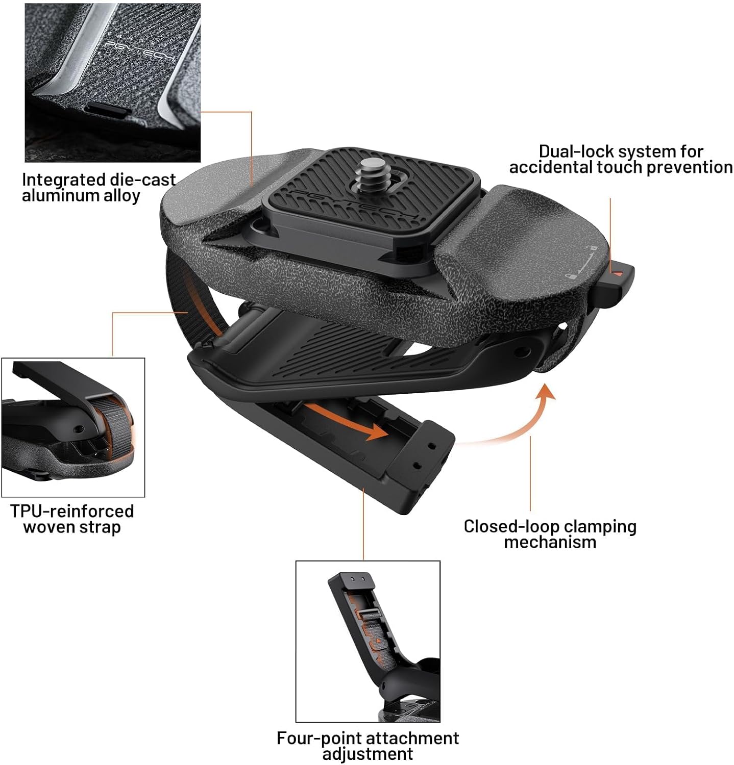 Thumbnail 4 de PGYTECH Beetle Kamera Clip V2 mit Platten-Schnellwechselsystem – Arca-Kompatibel,Purple