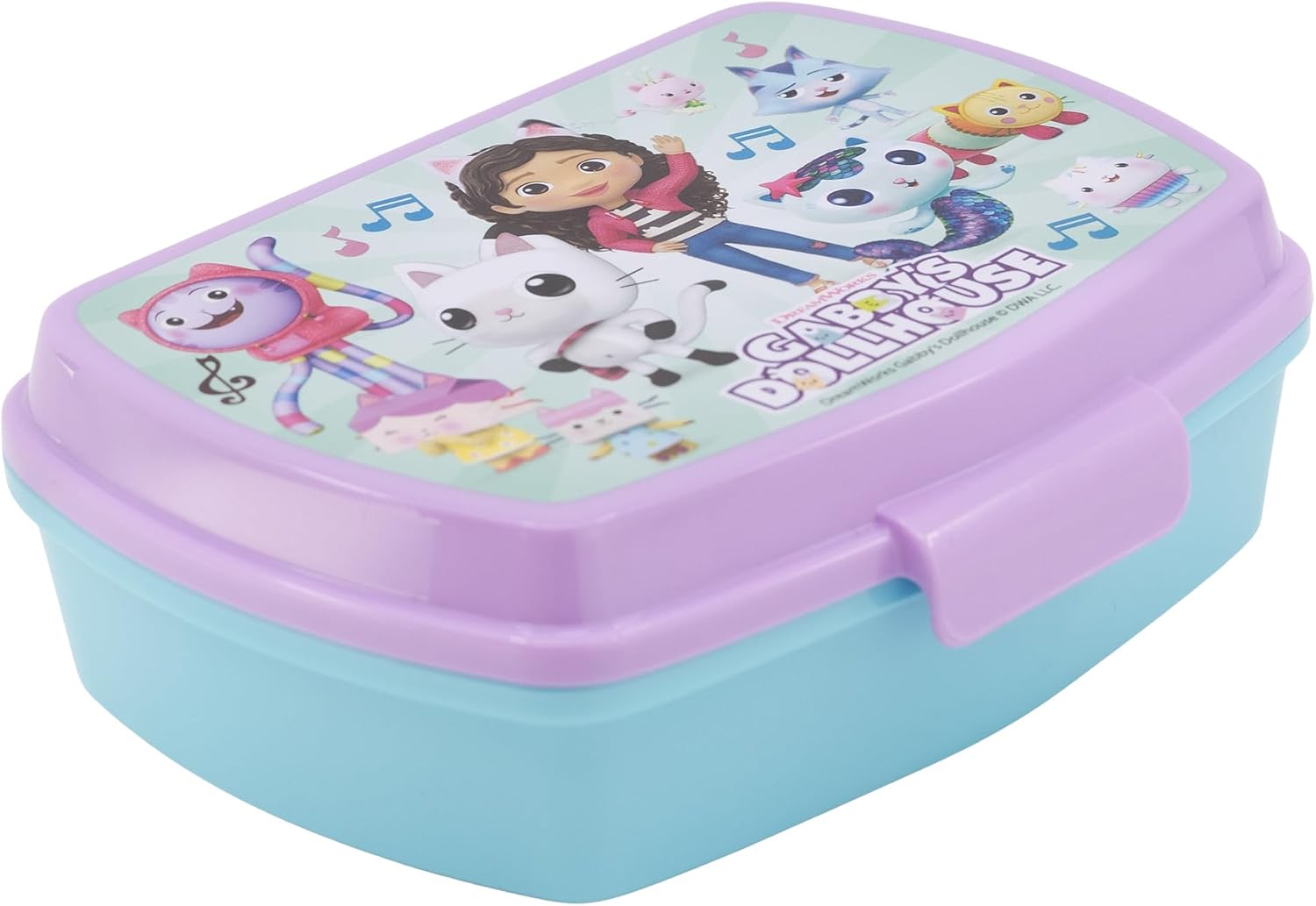 Detalle de Stor 21274 Gabby's Dollhouse Rectangular Lunch Box for Kids, Light Pink