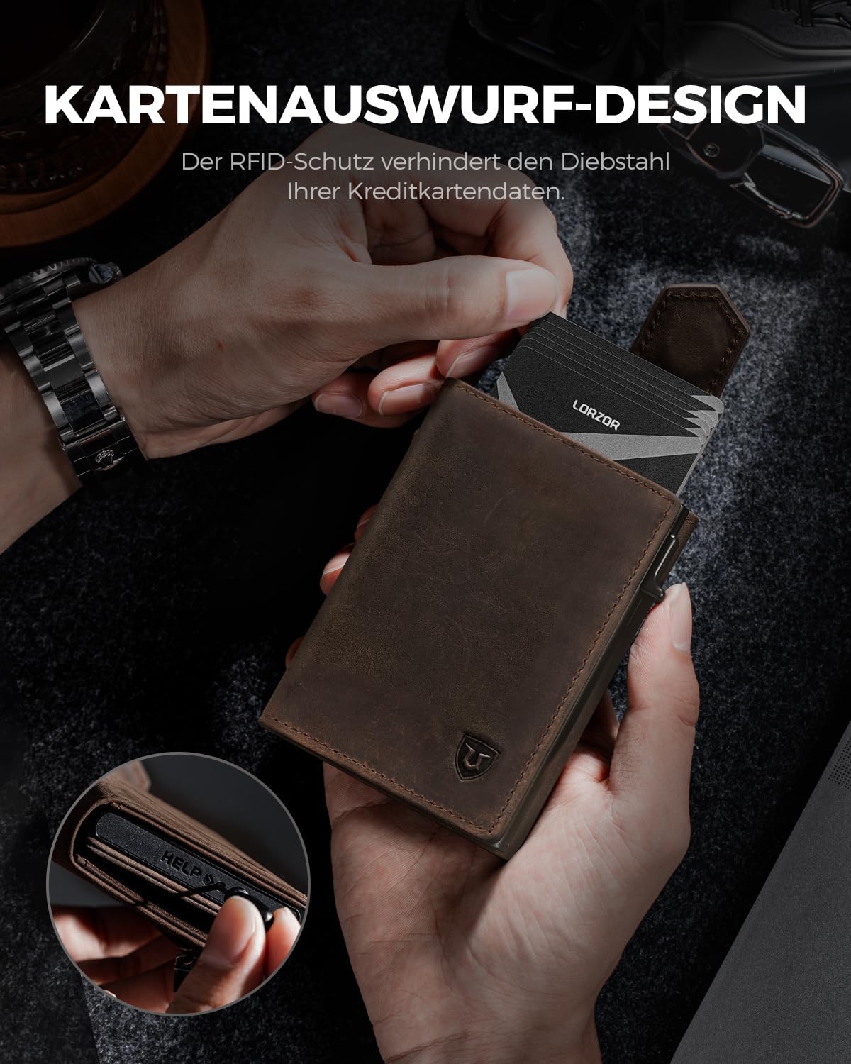 Thumbnail 4 de LORZOR Kartenetui Slim Wallet für 10 Karten 👝