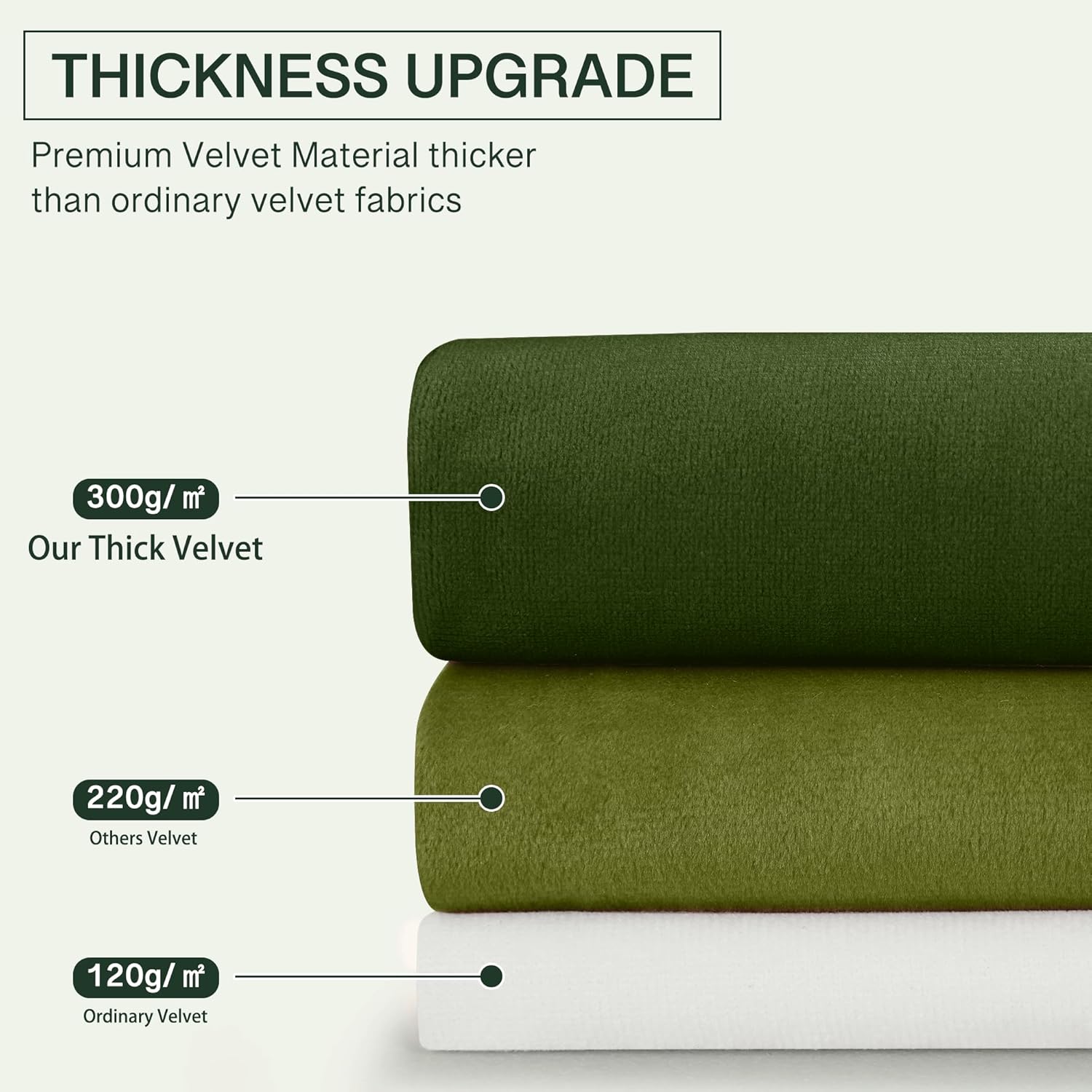 Thumbnail 4 de StangH Green Velvet Curtains: Elegant Rod Pocket Drapes with Thermal Insulation (2 Panels, Dark Green)