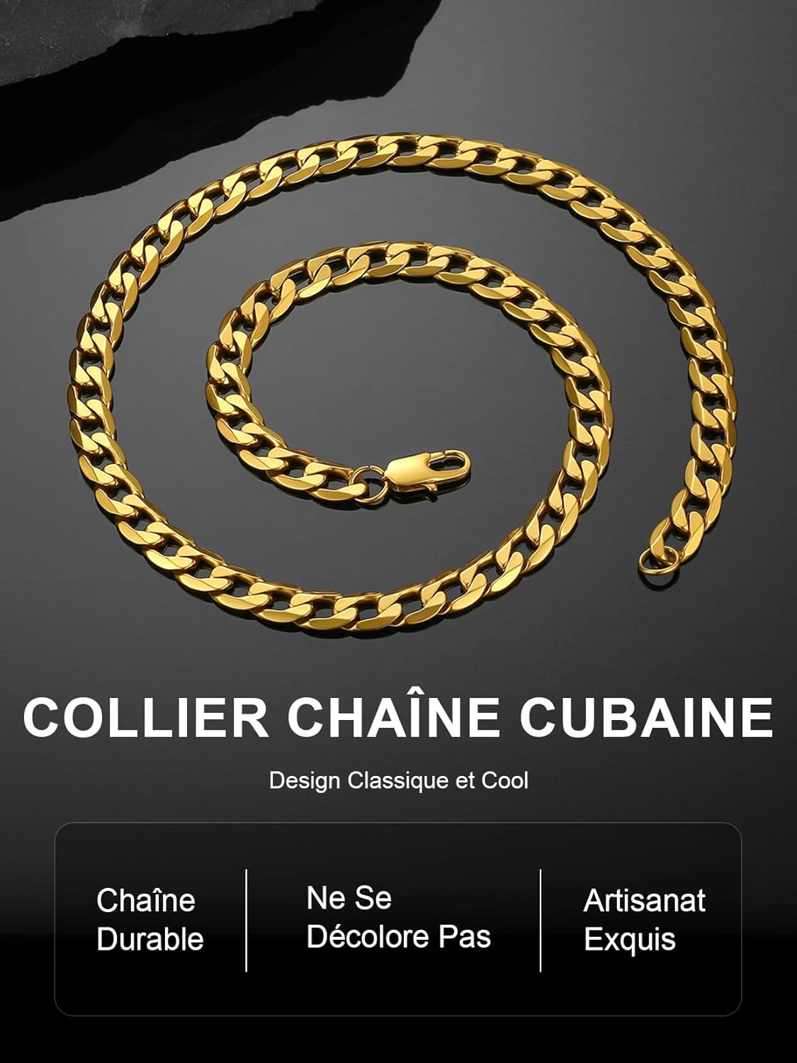 Thumbnail 4 de ChainsPro Chaine Acier Inoxydable Homme – Collier Miami Cubaine 4/6/9/13 mm