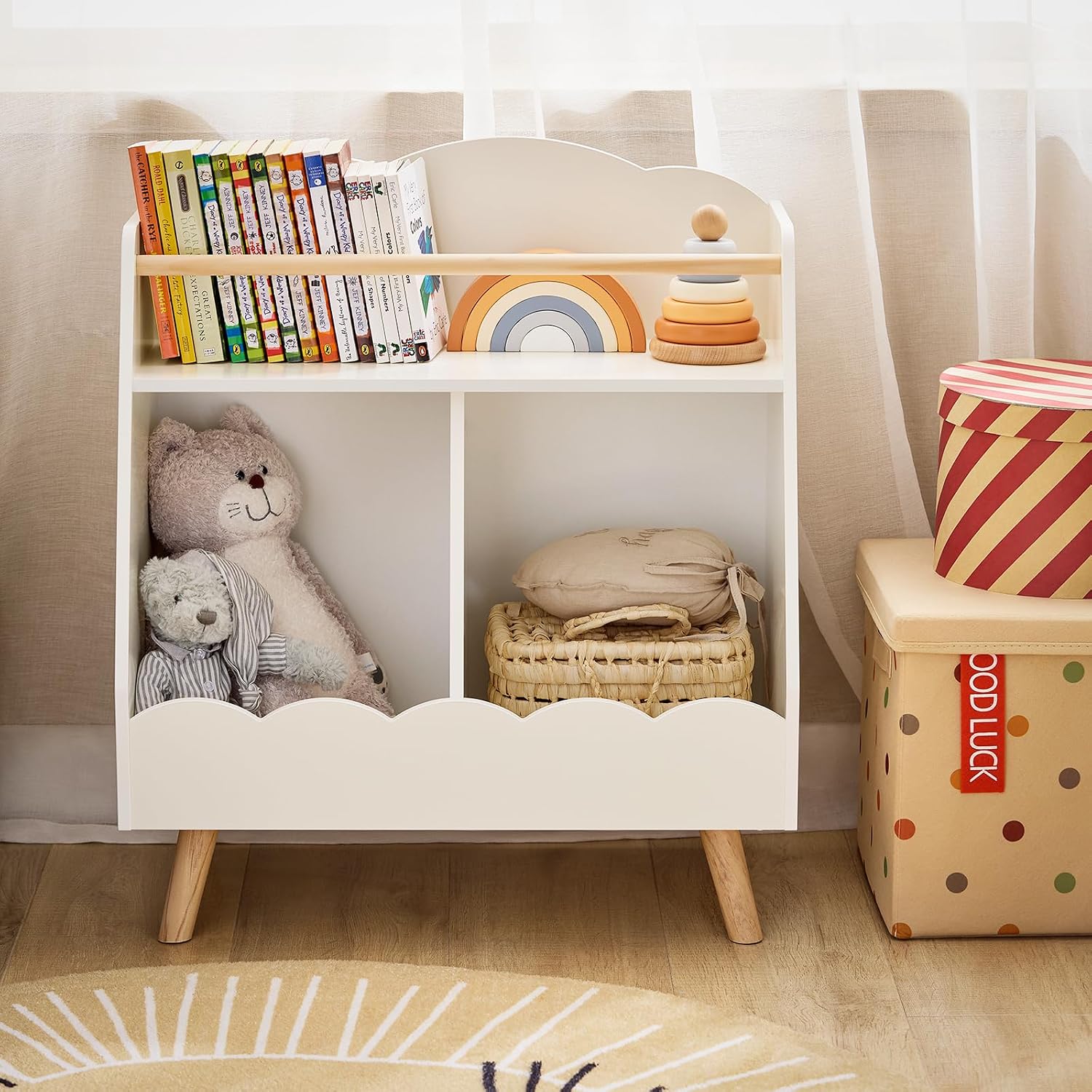 Thumbnail 1 de SoBuy Bibliothèque Enfant en forme de nuage KMB100-W (5 compartiments ouverts) – 82 x 35 x 76 cm