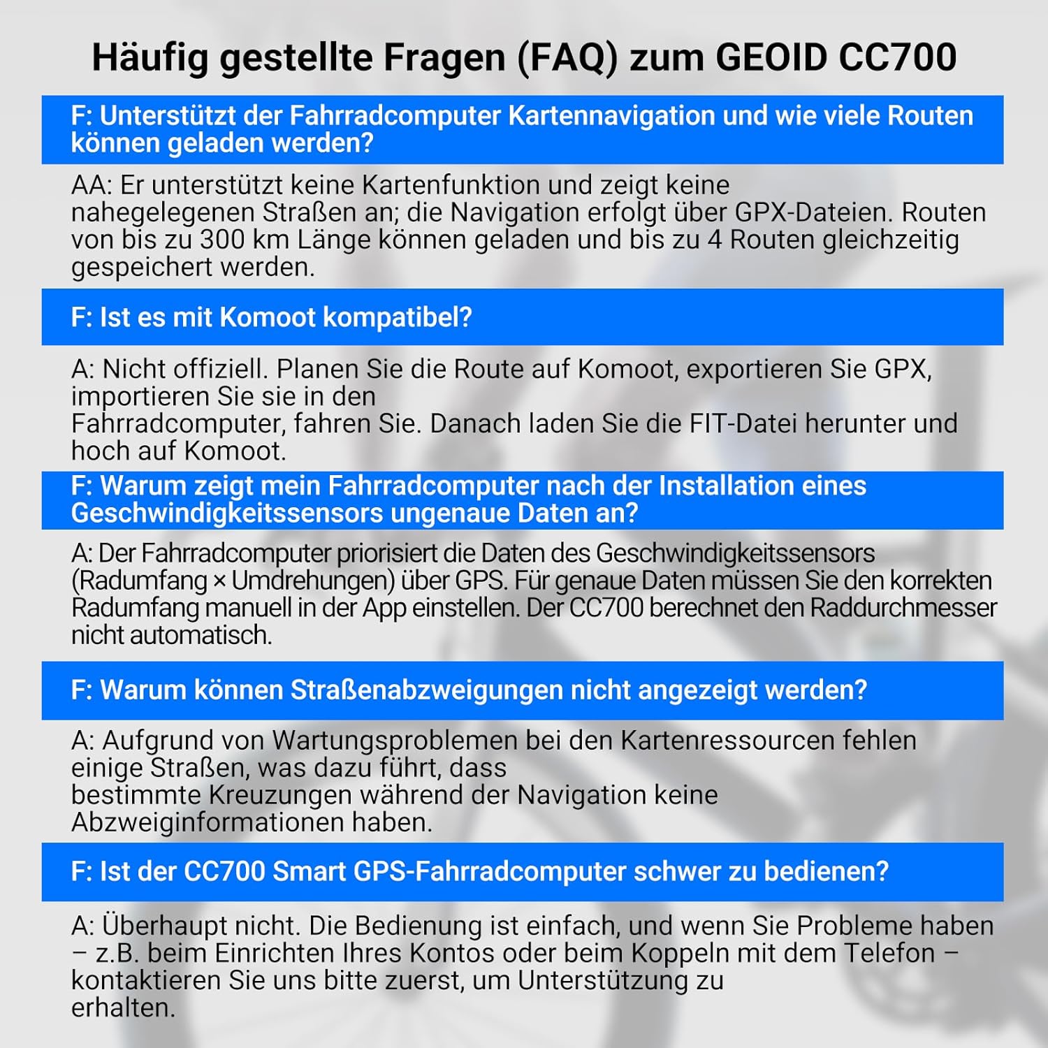 Thumbnail 6 de GEOID CC700 GPS-Fahrradcomputer kabellos mit 2,8-Zoll-Farbdisplay, Route-Navigation & ANT+/Bluetooth