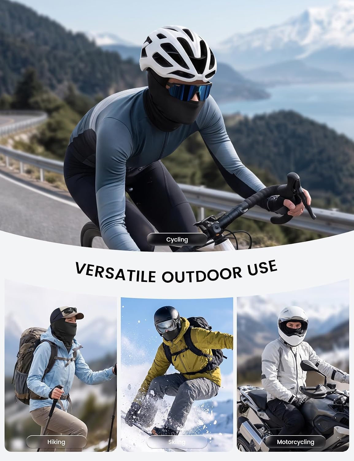 Thumbnail 4 de Lamicall BCPB01 Winter Balaclava, Elastic Thermal Mask for Cycling and Skiing