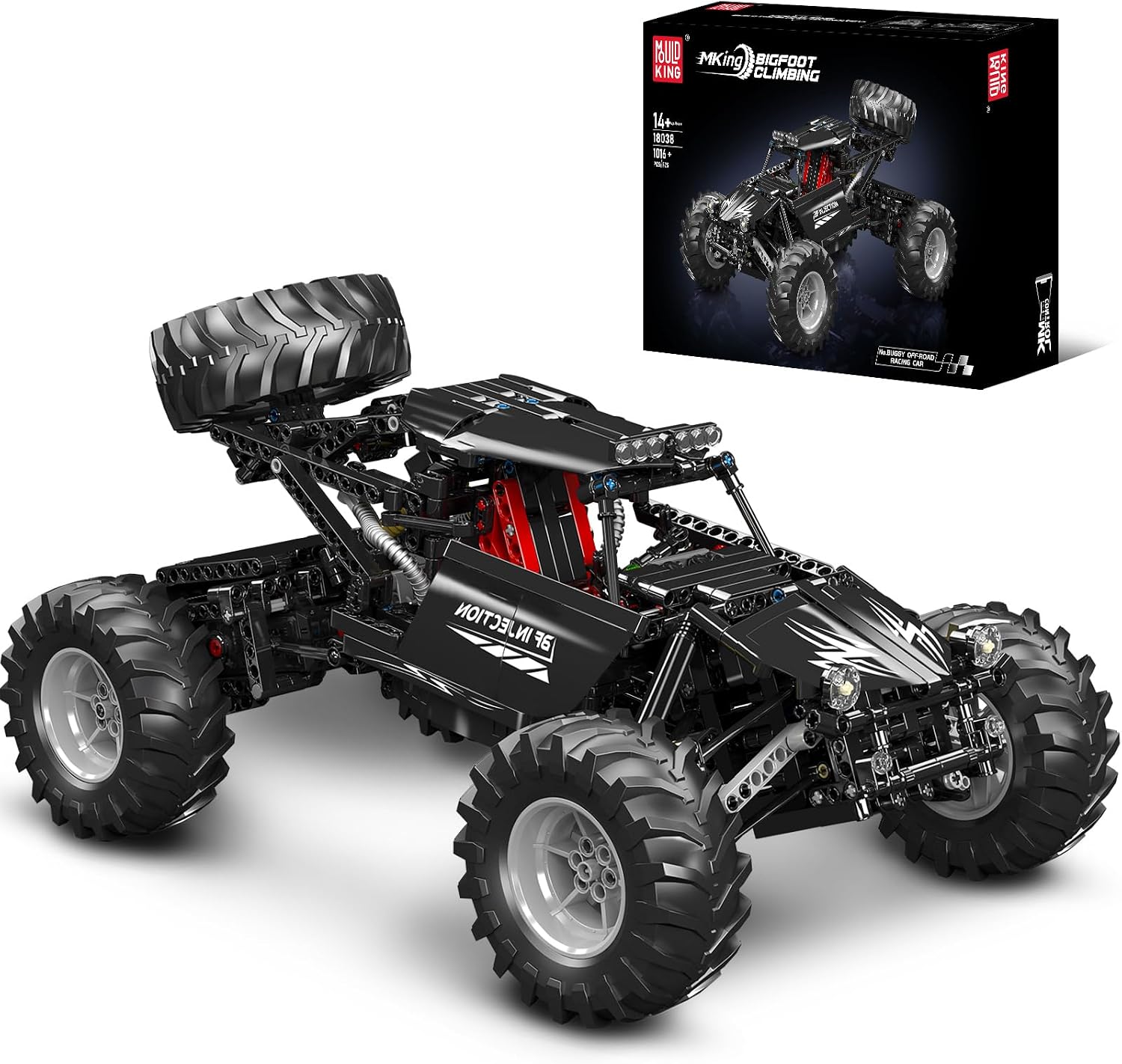 Detalle de Mould King 18038 Ferngesteuerter Geländewagen – 1016 Teile, Dual-Control Bausatz