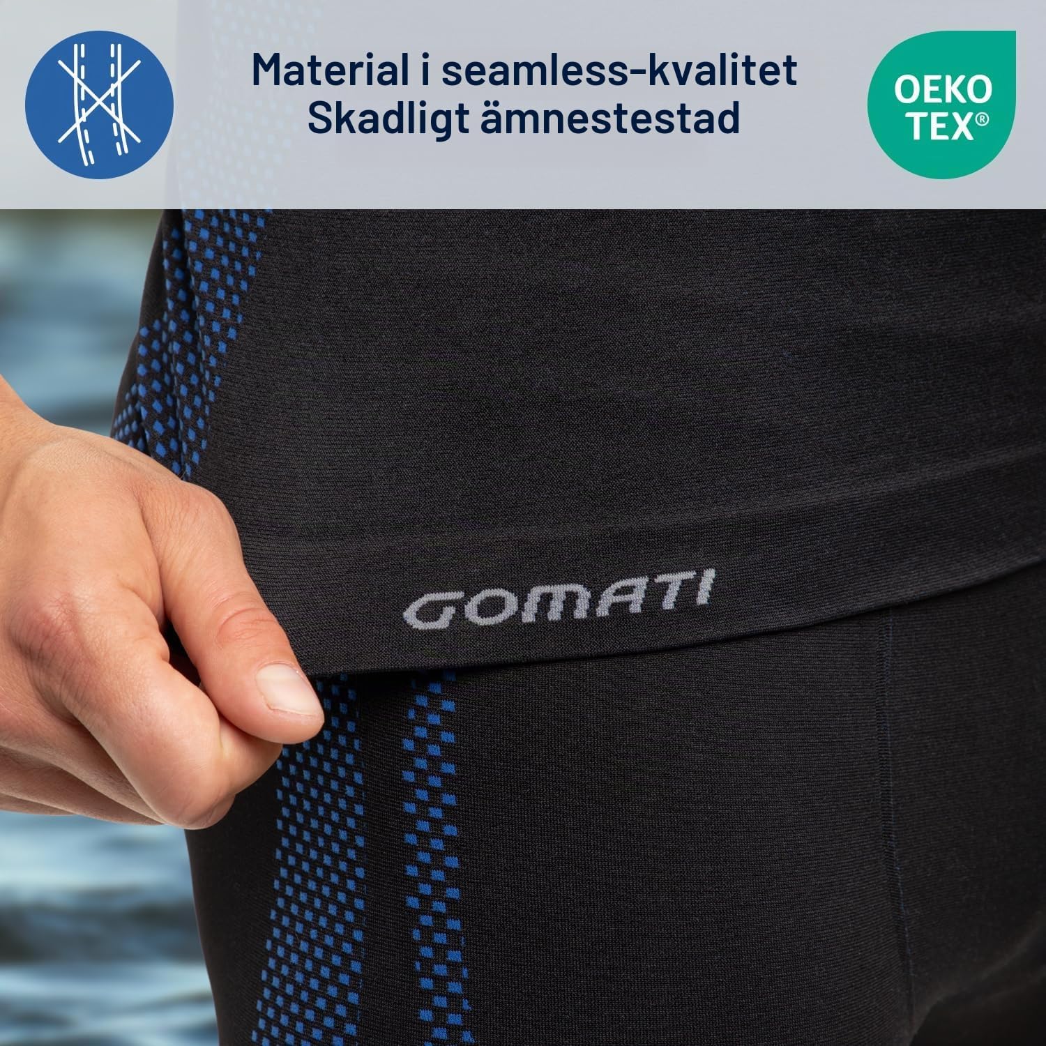 Detalle de Celodoro termounderställ för män – sömlöst set i polyamid, polyester och elastan