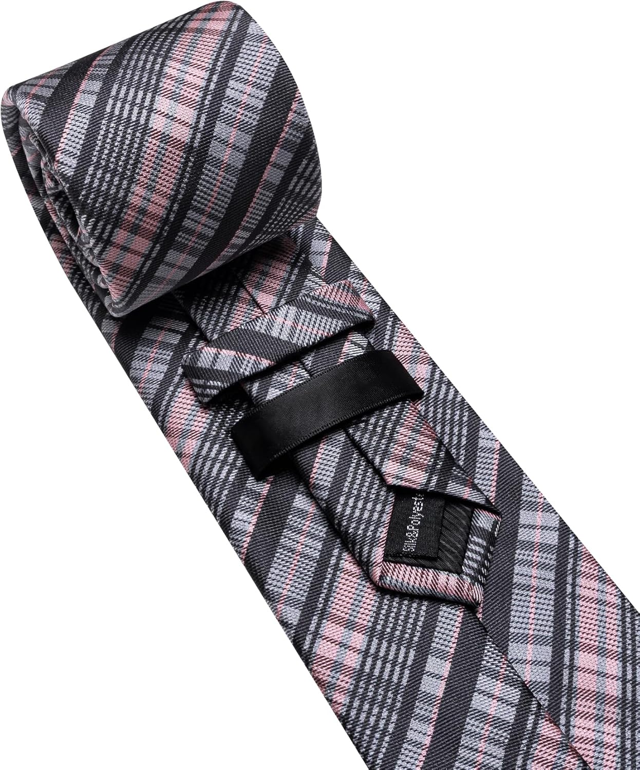 Thumbnail 5 de Barry.Wang 63" Extra Long Plaid Silk Necktie Set with Pocket Square, Cuff Links and Gift Box