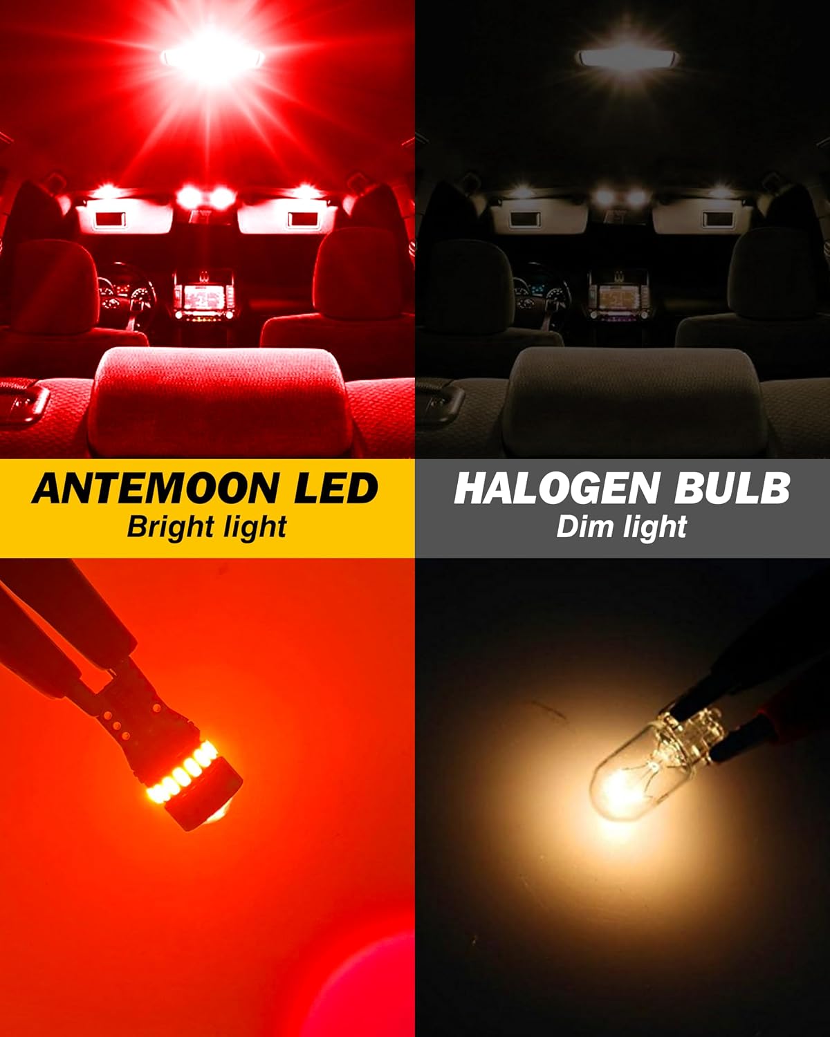 Detalle 2 de ANTEMOON T10 W5W Rojo 4 unidades 12V/24V