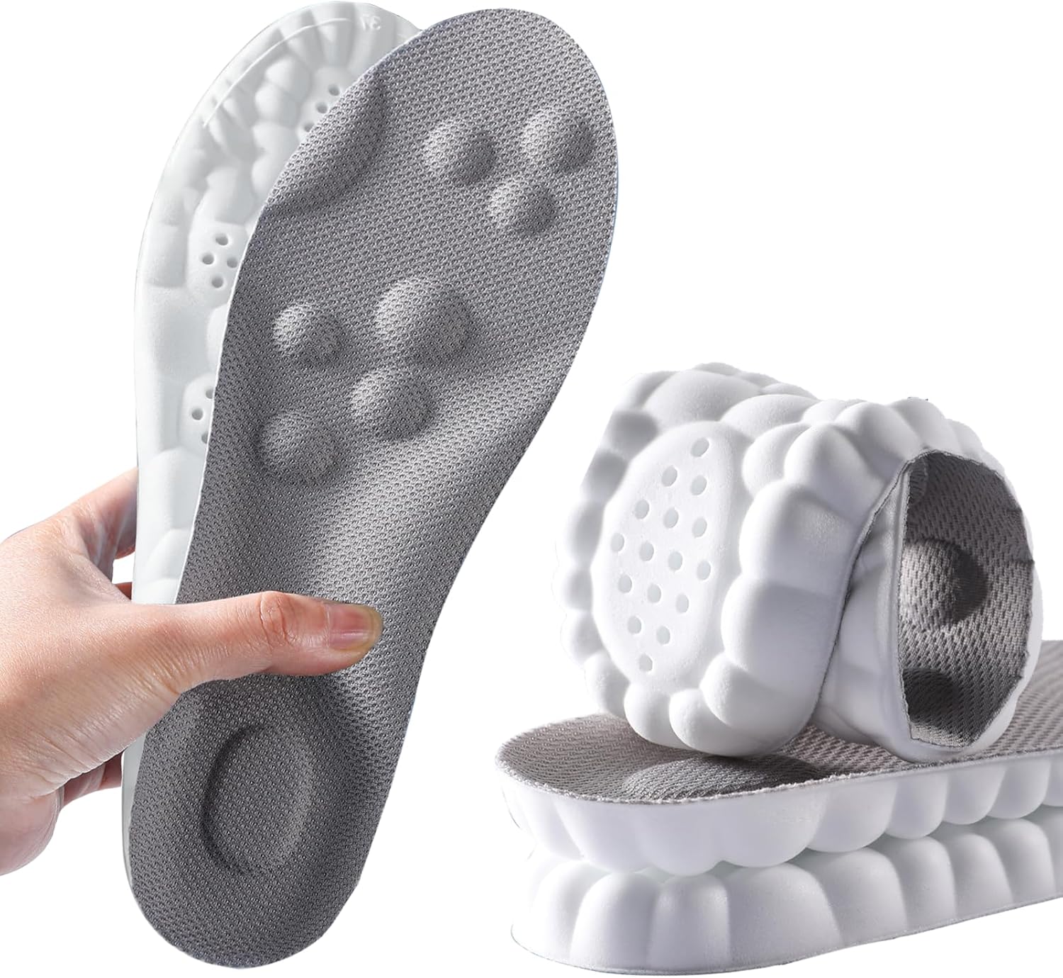 Detalle de Memory Schaum Einlegesohlen mit Arch Support – Komfort & Fußmassage für Damen und Herren