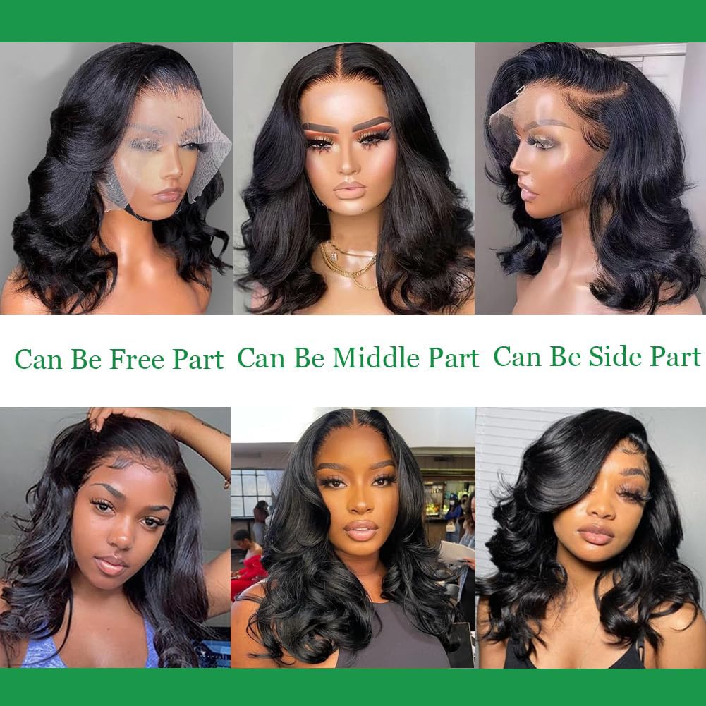 Detalle de Douyin Bob Wig 14" Human Hair Lace Front ๐โ
