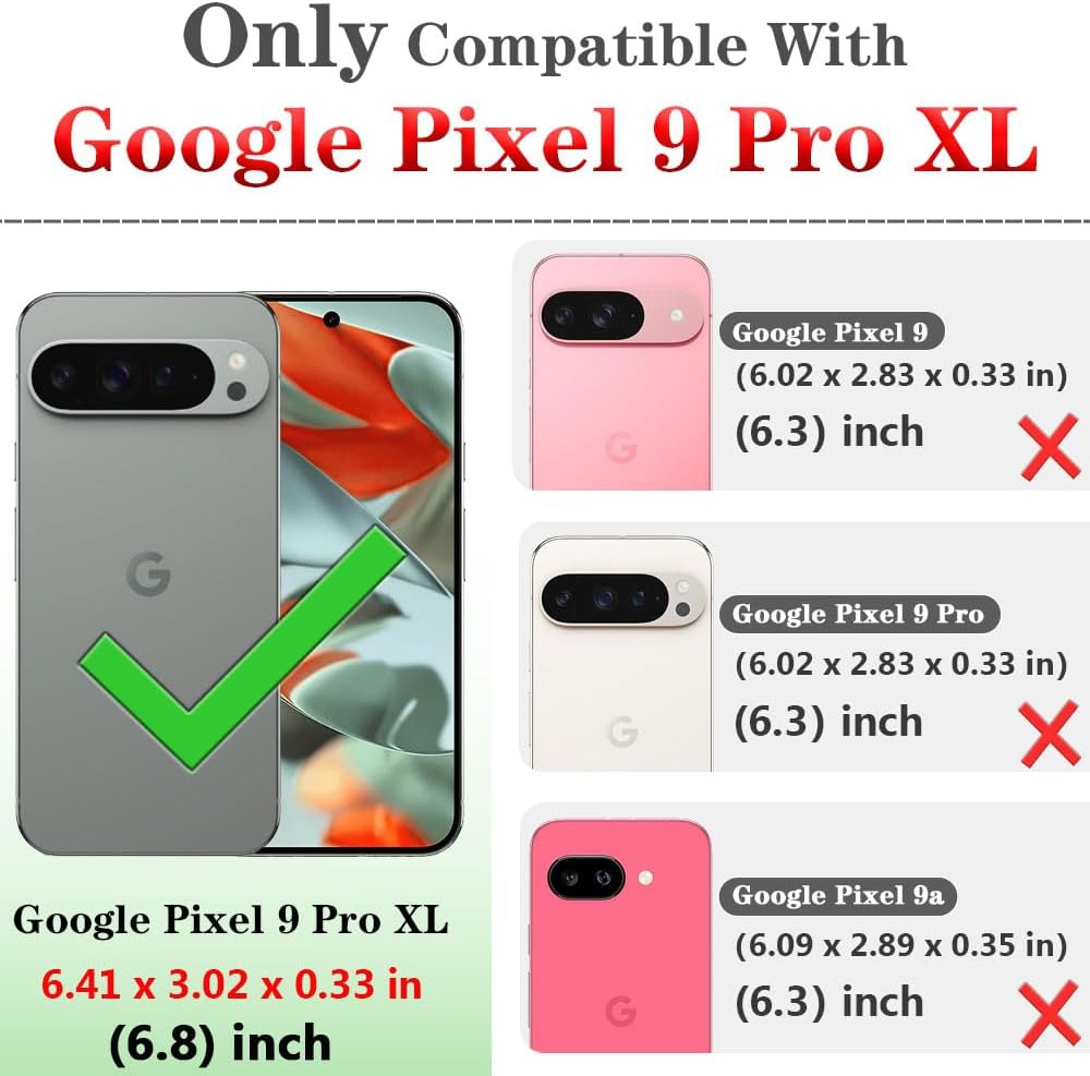 Thumbnail 1 de Jihucase Heavy-Duty Double-Layer Case with Screen Protector for Google Pixel 9 Pro XL (Red)