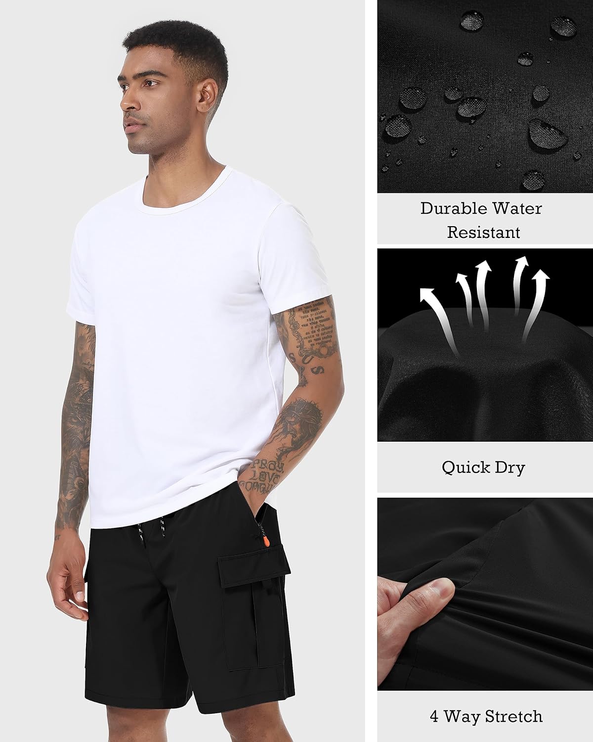 Thumbnail 3 de Men’s Cargo Shorts Quick-Dry Lightweight Stretch Hiking Shorts with 5 Pockets (No Lining)