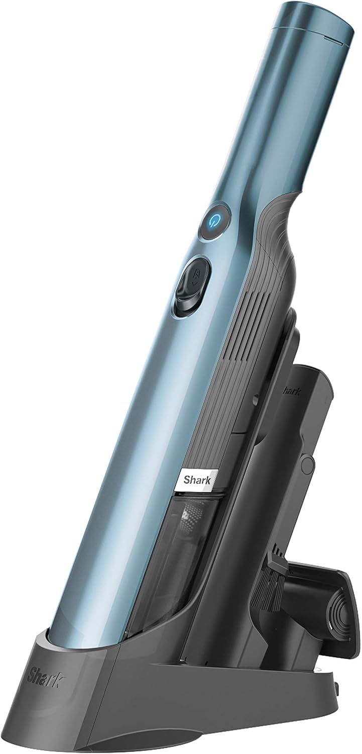 Detalle de Shark WV201BLBRN WandVac Cordless Hand Vac (1.4 lbs) with Charging Dock in Cove Blue