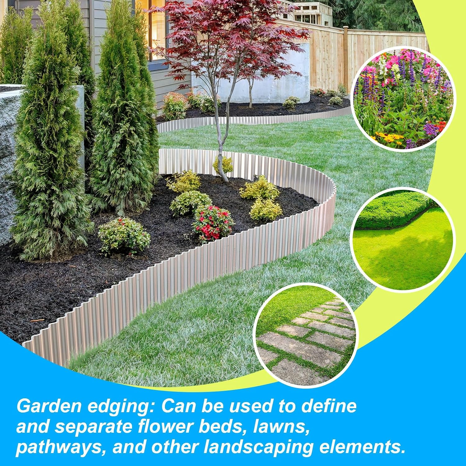 Thumbnail 5 de LAVEVE Metal Garden Edging, 4 in. x 10 ft