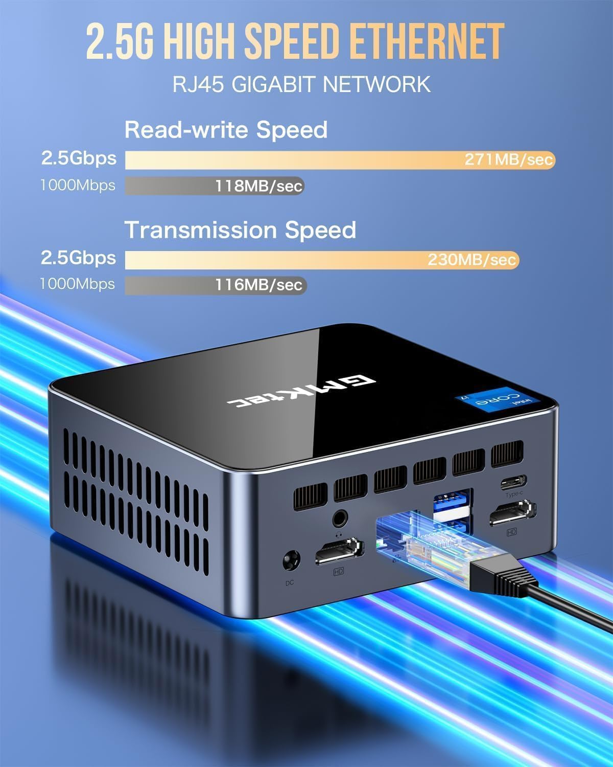 Detalle de GMKtec Mini PC Intel Core i7-1185G7