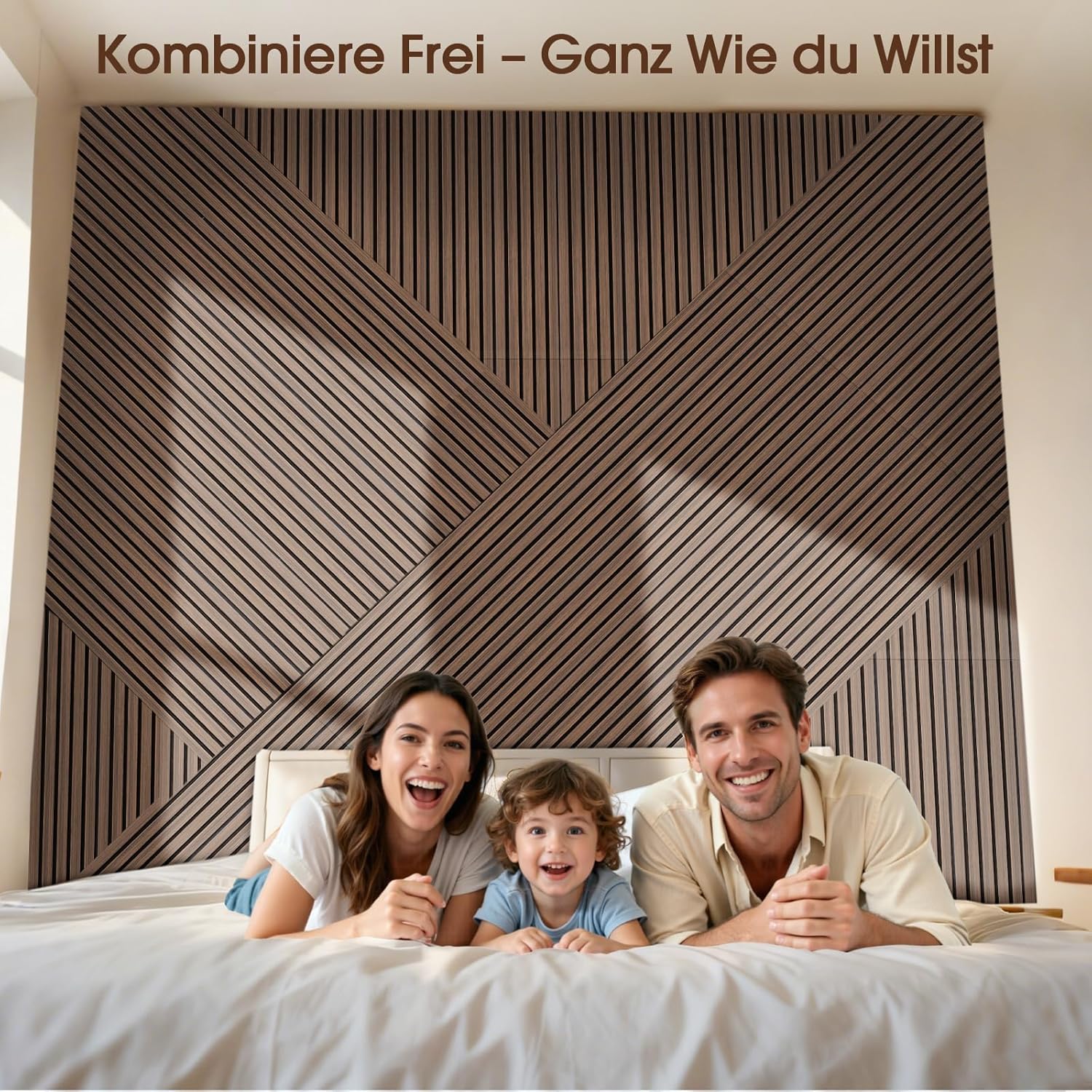 Thumbnail 5 de LARWORKS Akustikpaneele Holz (Walnuss), 2 Stück 120×60 cm – Wandpaneele zur Verbesserung der Raumakustik