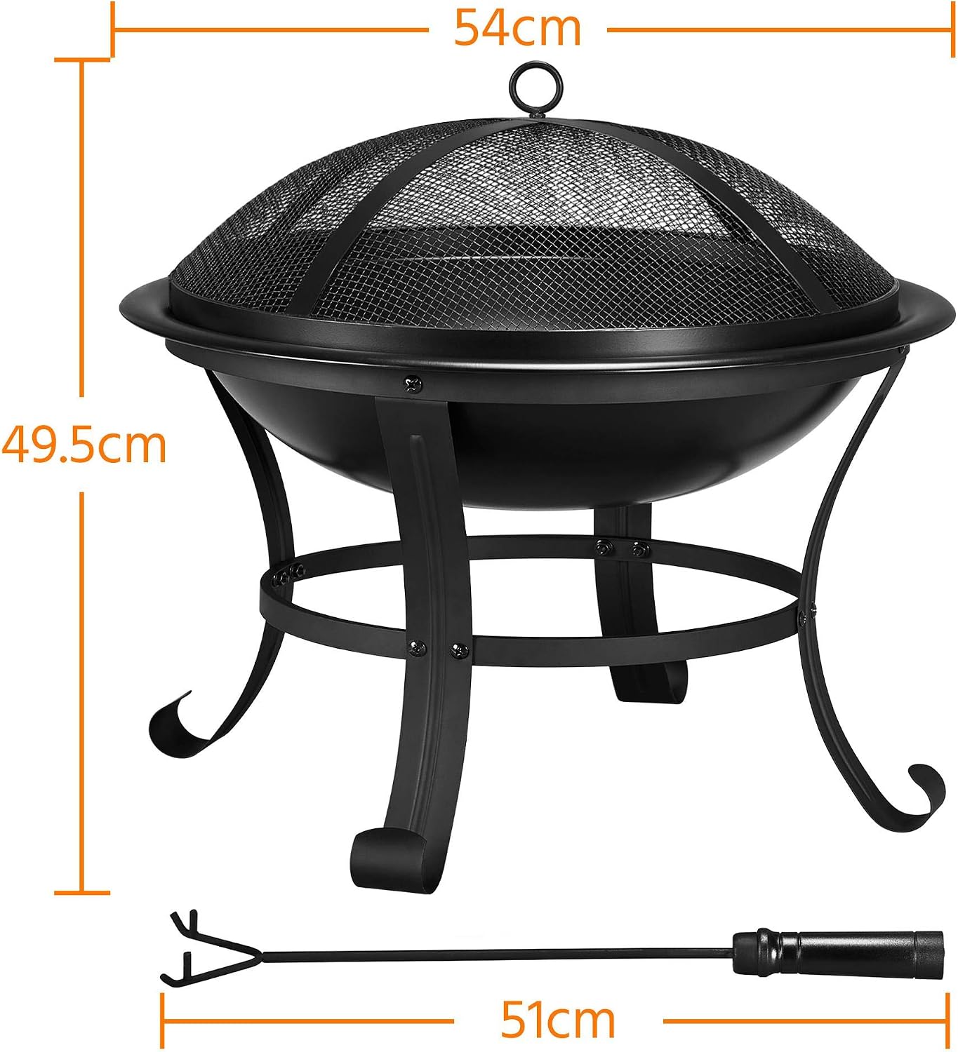 Detalle de Yaheetech 54 cm Outdoor Round Fire Pit for Garden and Patio