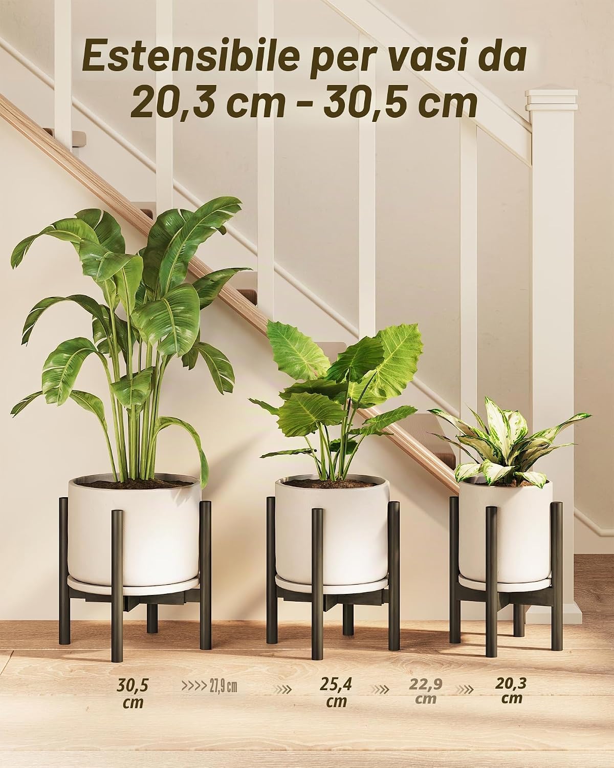 Thumbnail 6 de Bamworld Porta Piante Regolabile da Interno in Bambù – supporto per vasi 20–30 cm