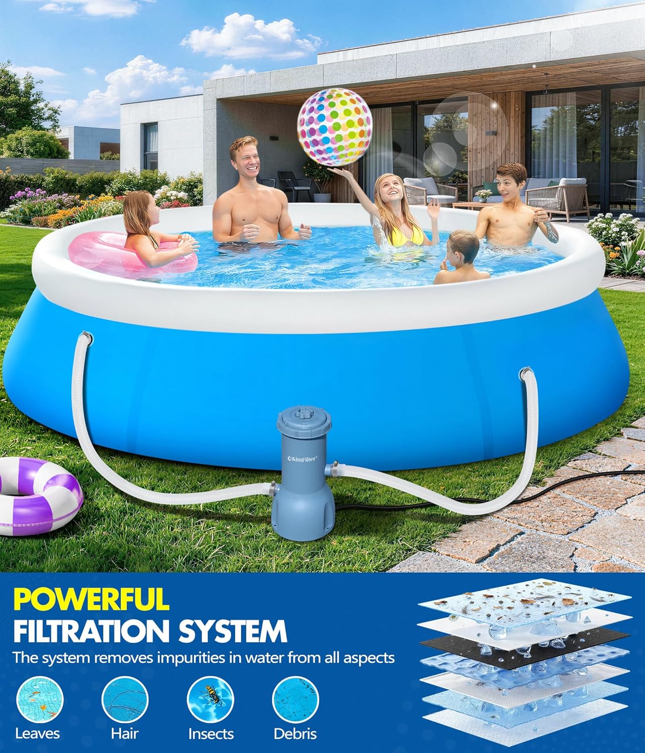 Thumbnail 6 de KimFilter Pro Series 1000 GPH Above Ground Pool Filter Pump