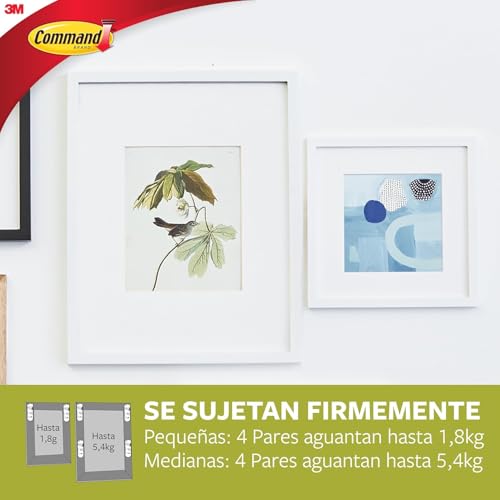 Thumbnail 4 de Command Tiras Adhesivas para Colgar Cuadros — 10 pares pequeños y 8 pares medianos (blancas) para marcos, espejos y adornos