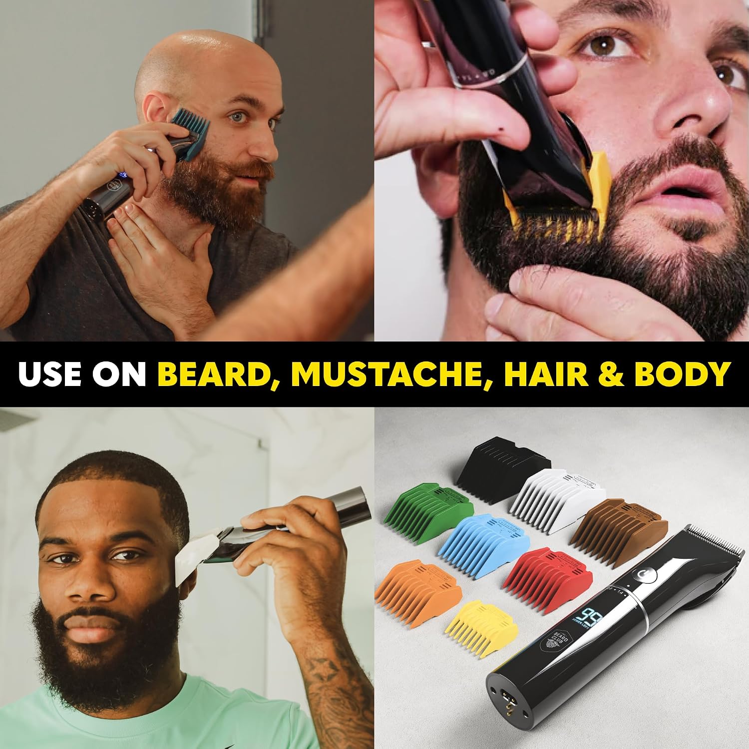 Thumbnail 5 de The Beard Club Beard Trimmer for Men 8 Color Guides 45 Trim Lengths 📏