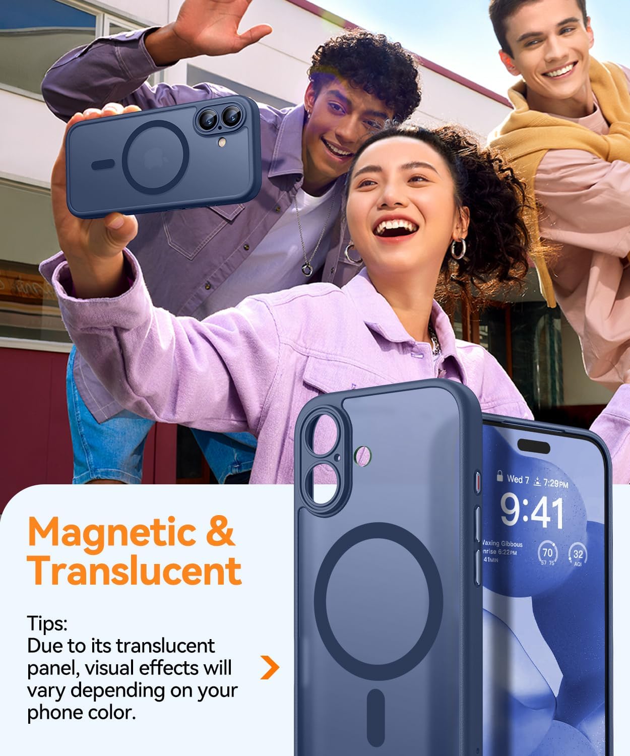 Detalle de CANSHN iPhone 17 magnetic case 2.5 mm