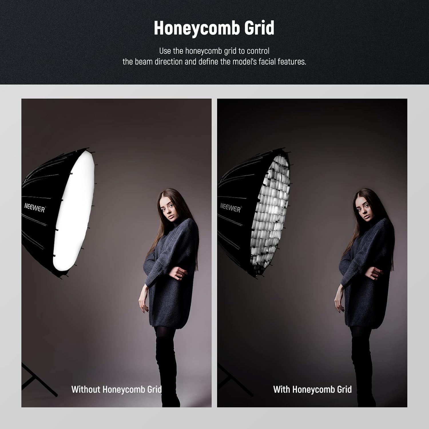 Thumbnail 3 de NEEWER Basics Parabolic Softbox Kit, 26"/65cm Bowens Mount — Lightweight, Portable Studio Lighting