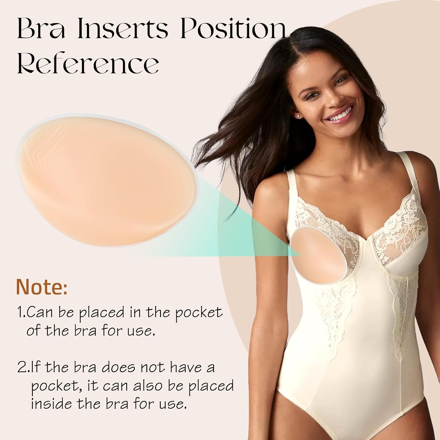 Detalle de Vollence Silicone Bra Inserts – Push Up Enhancers for Natural Curves